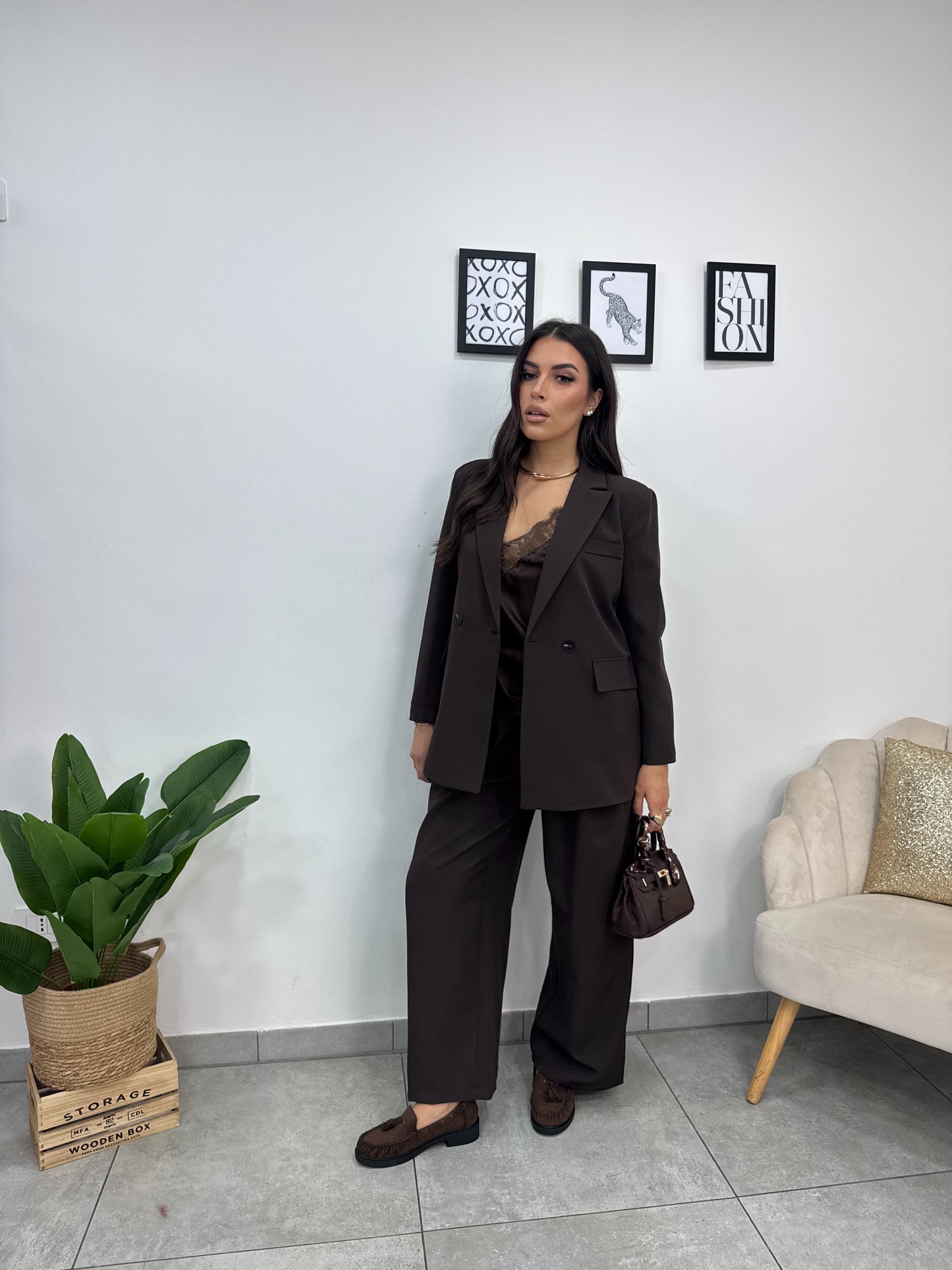 Blazer Doppiopetto Marrone