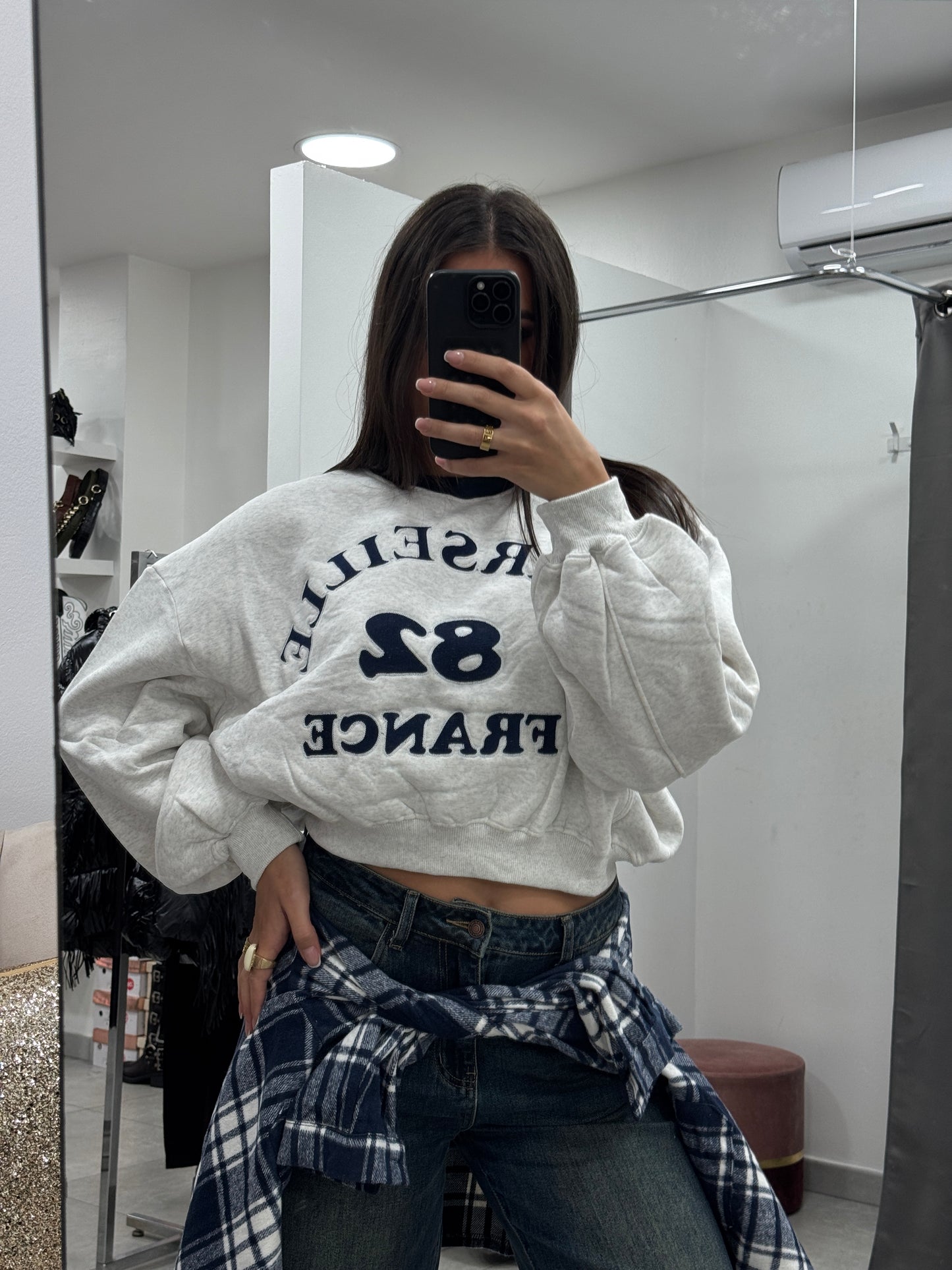 Felpa Marsiglia Grigia/Blu