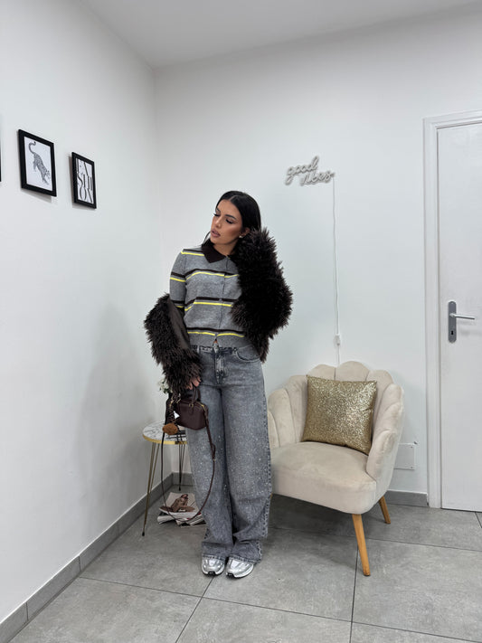 Cardigan Polo Grigio