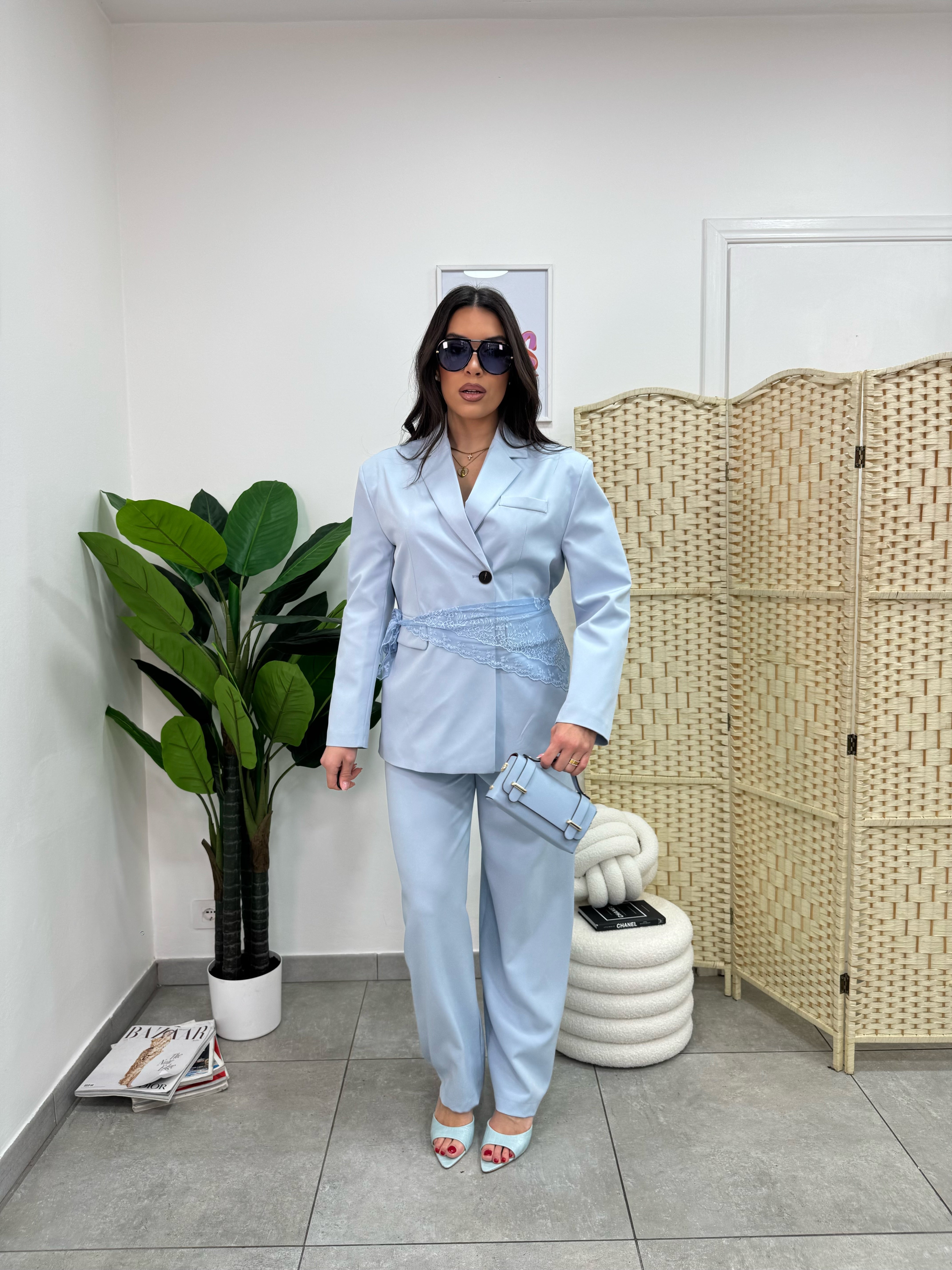 Foulard Pizzo Celeste