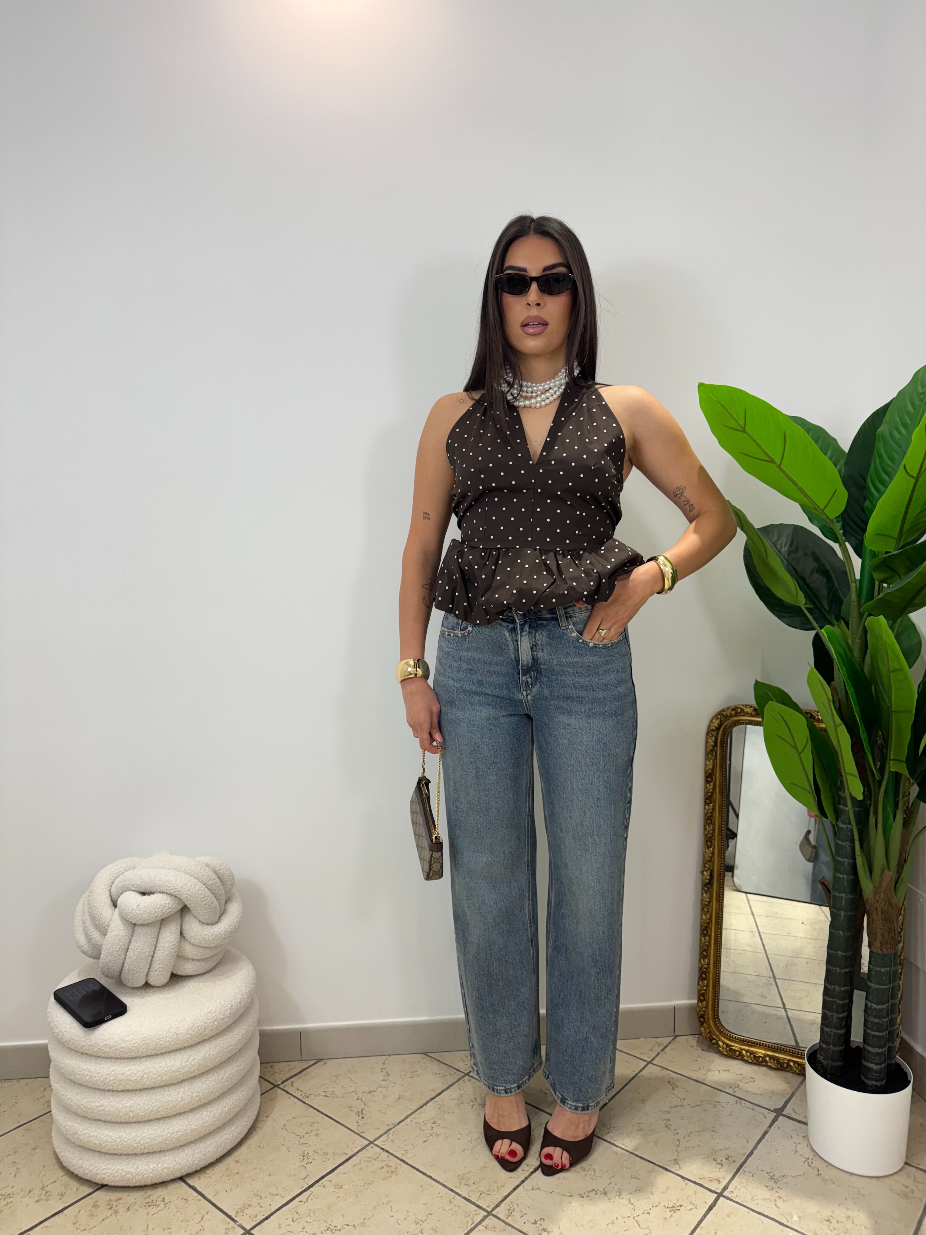 Jeans Wideleg Studs