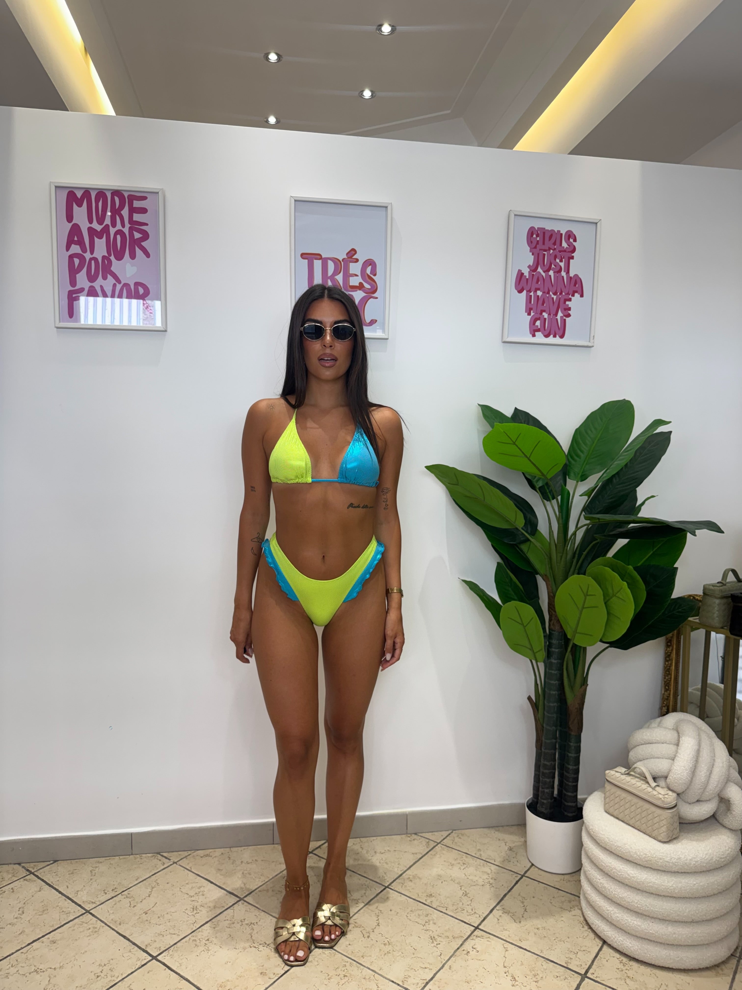 Bikini Colorful Giallo/Celeste