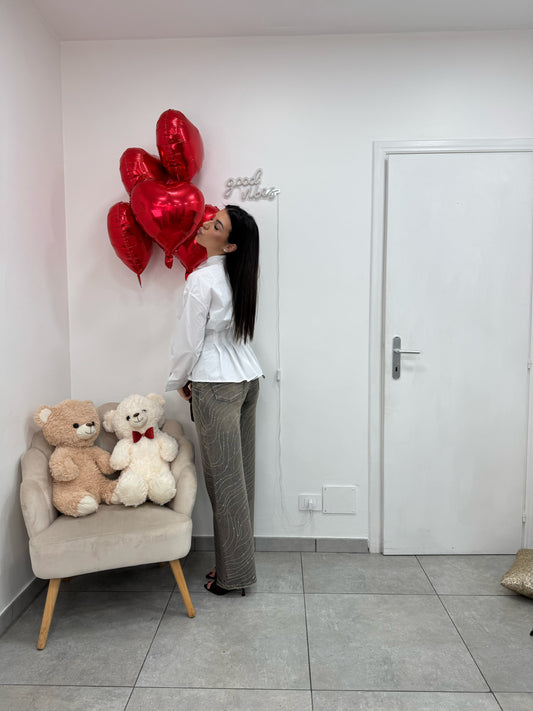 Jeans Wideleg Vintage Strass