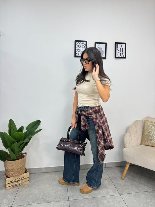 Camicia Quadri Burgundy