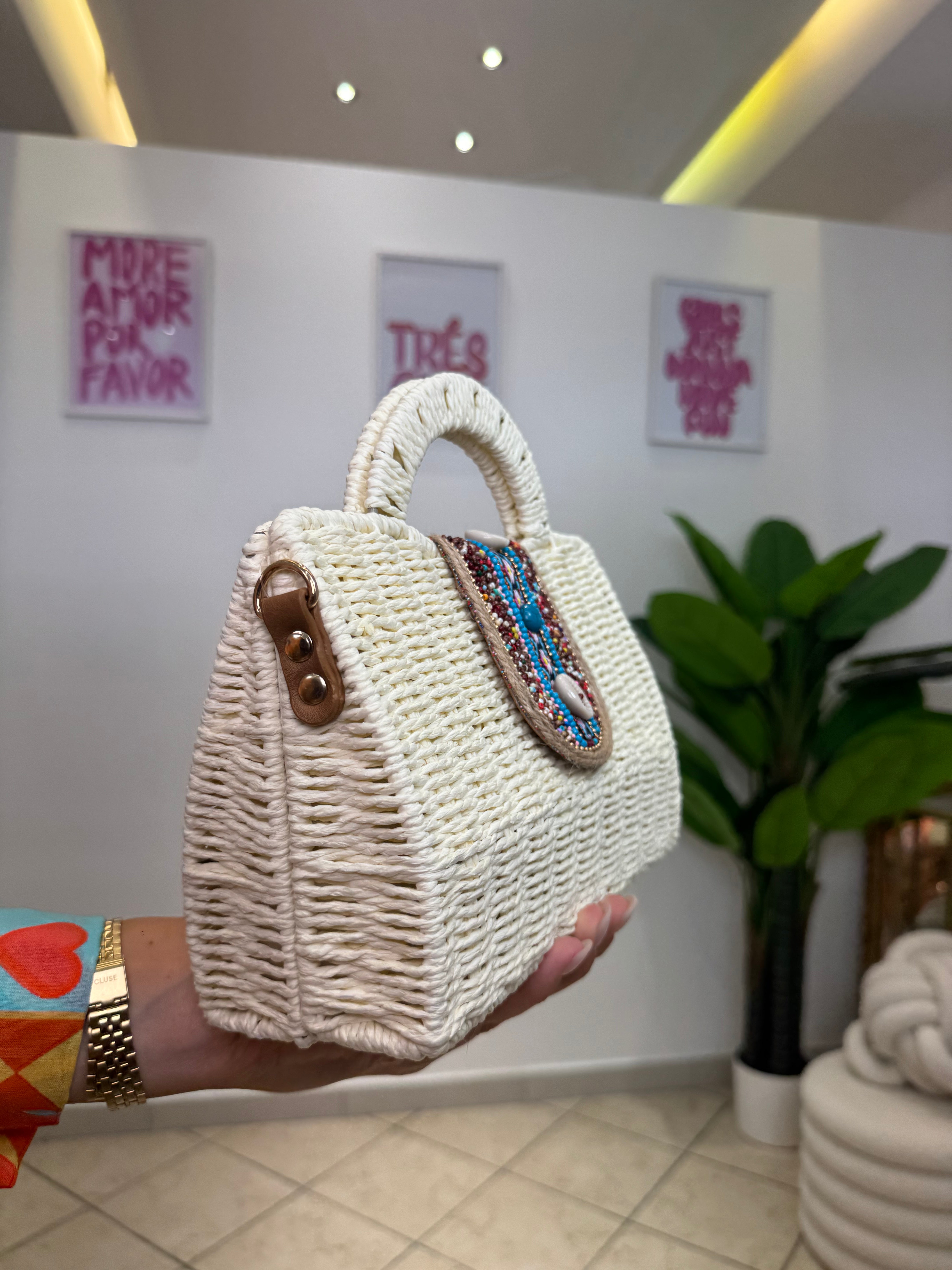 Pochette Rafia Sea Color
