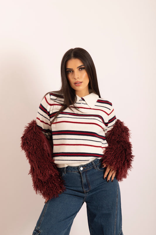 Ecopelliccia Crazy Bordeaux