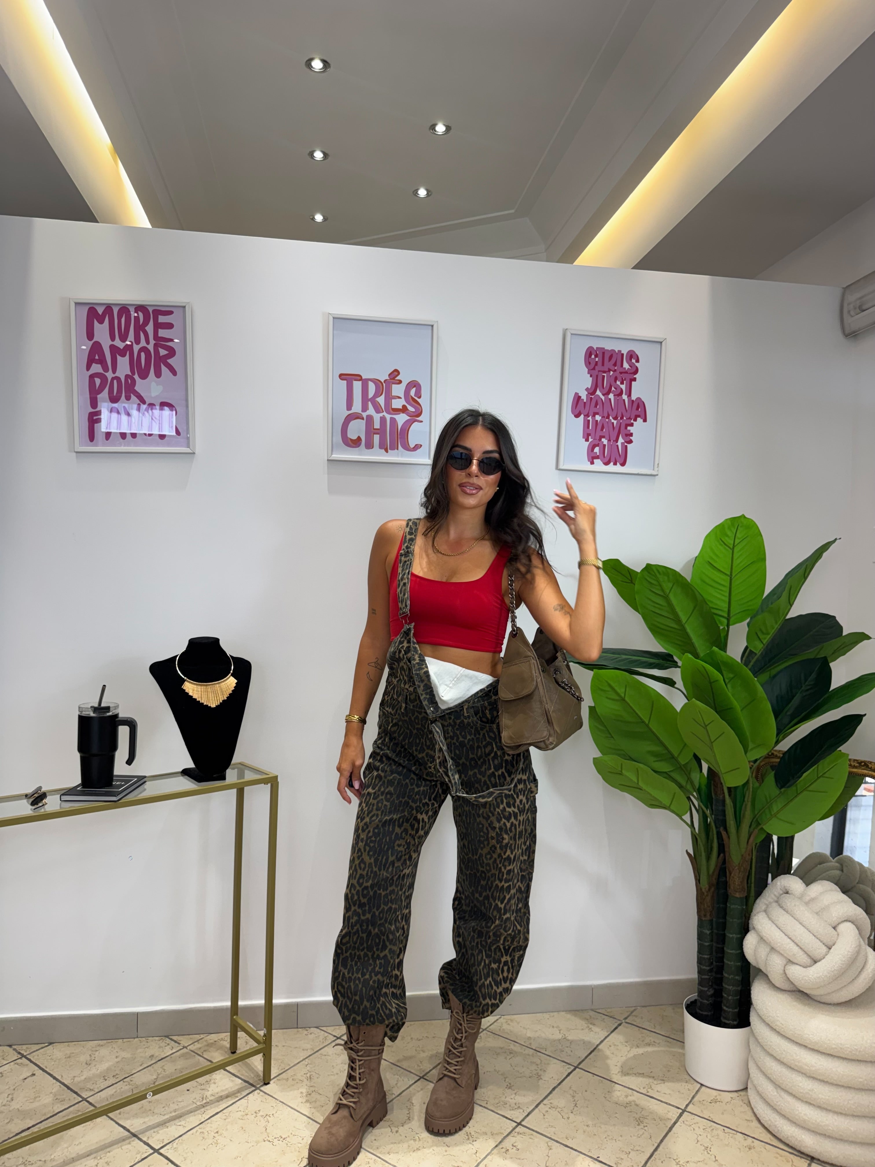 Crop Top Basic Rosso