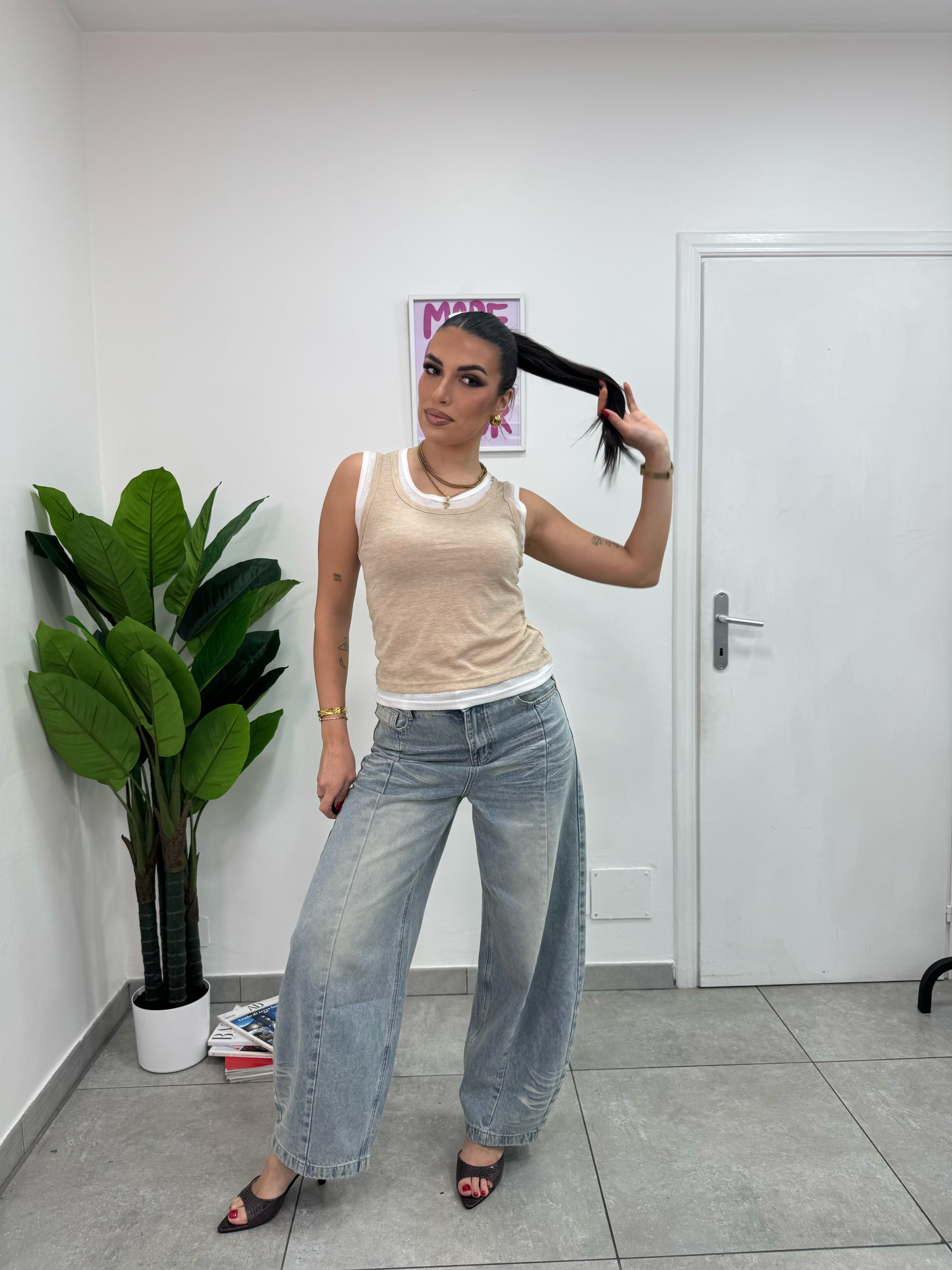 Canotta Illusion Beige