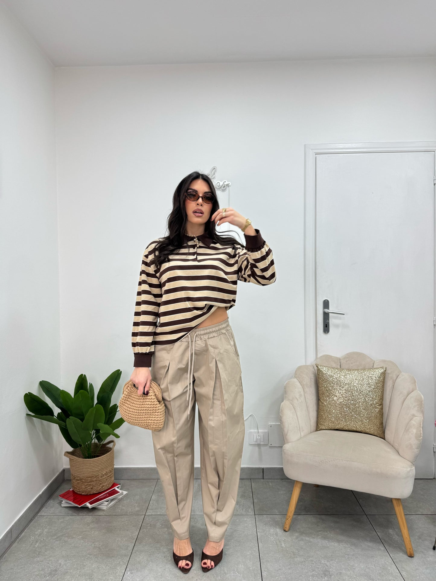 Polo Righe Mocaccino