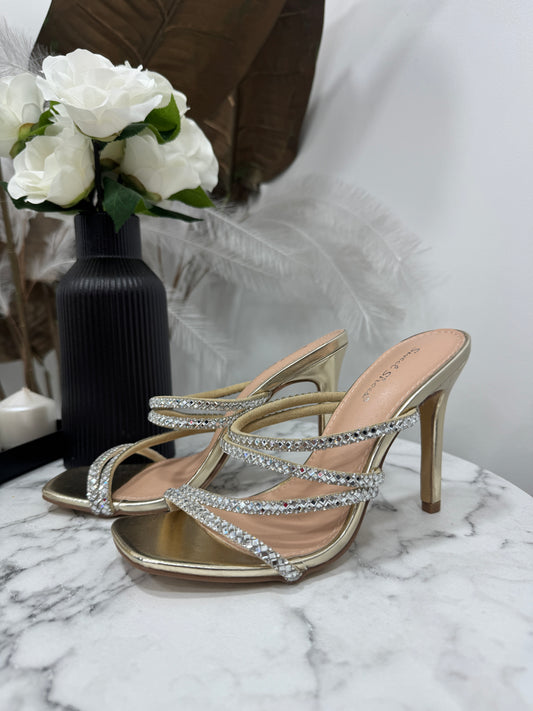 Sandali Swarovski Gold