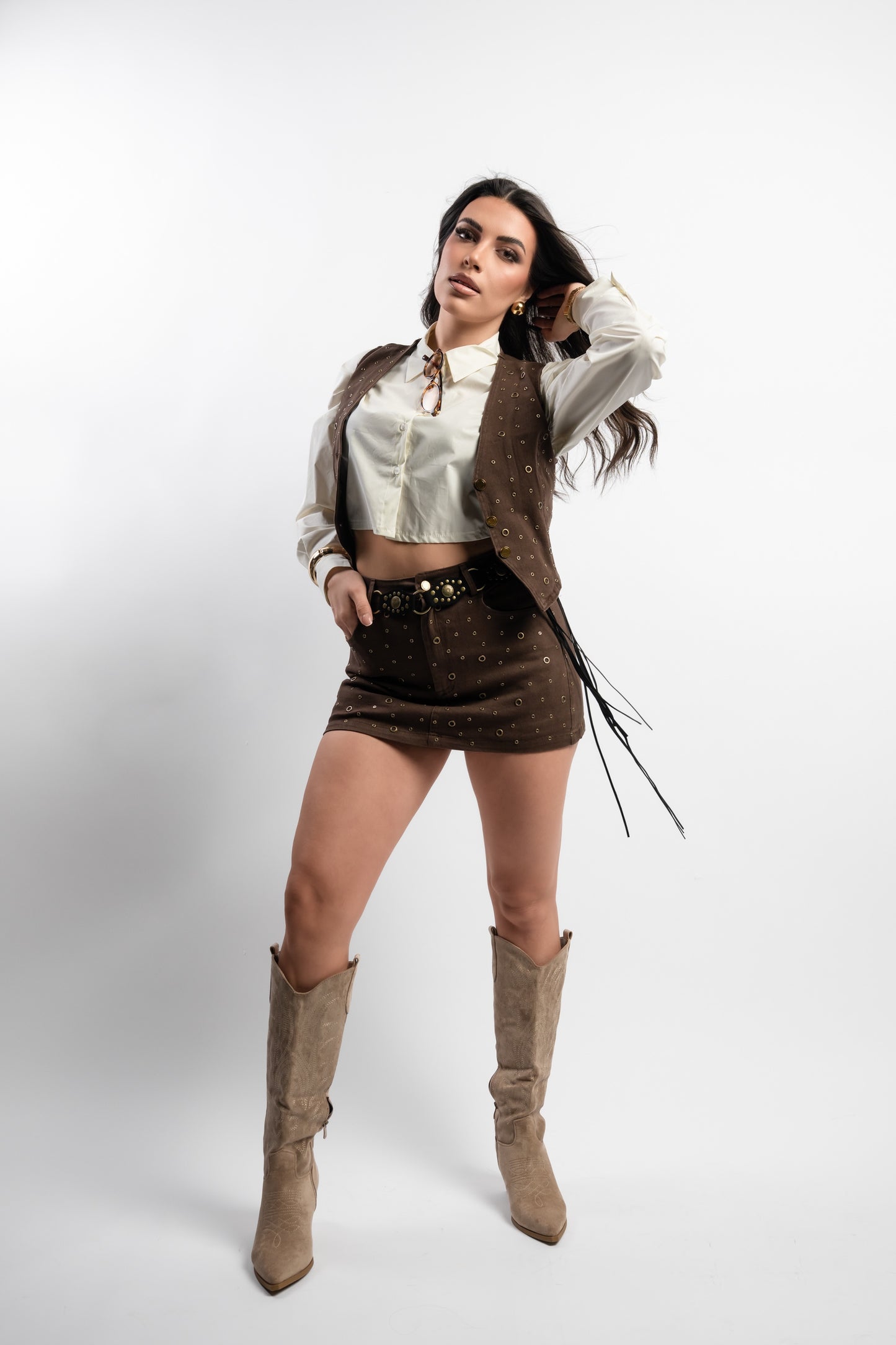 Cordset Borchie Marrone