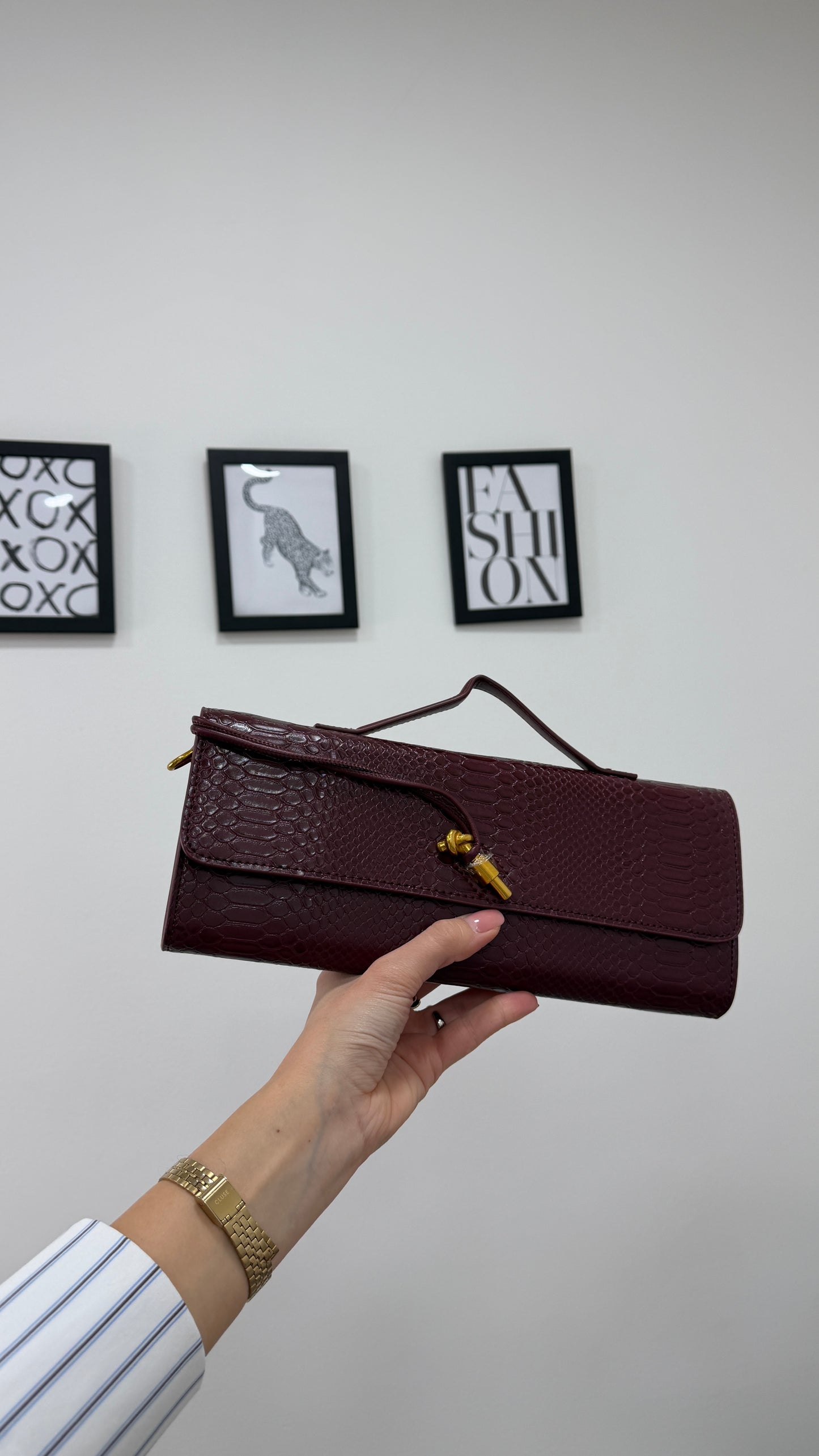 Clutch Python Bordeaux
