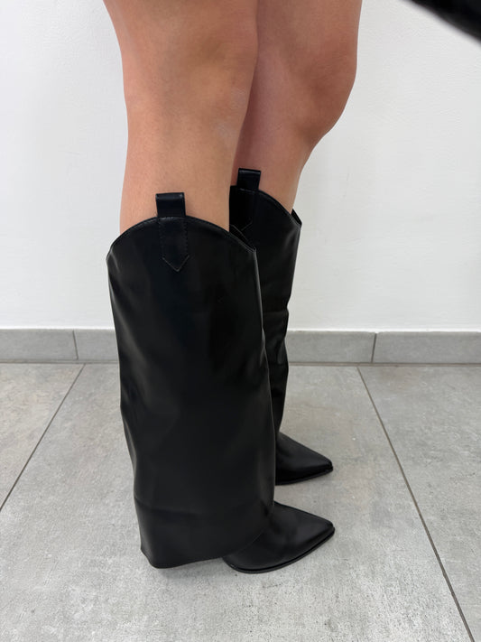 Stivali Risvolto Nero