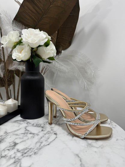 Sandali Swarovski Gold