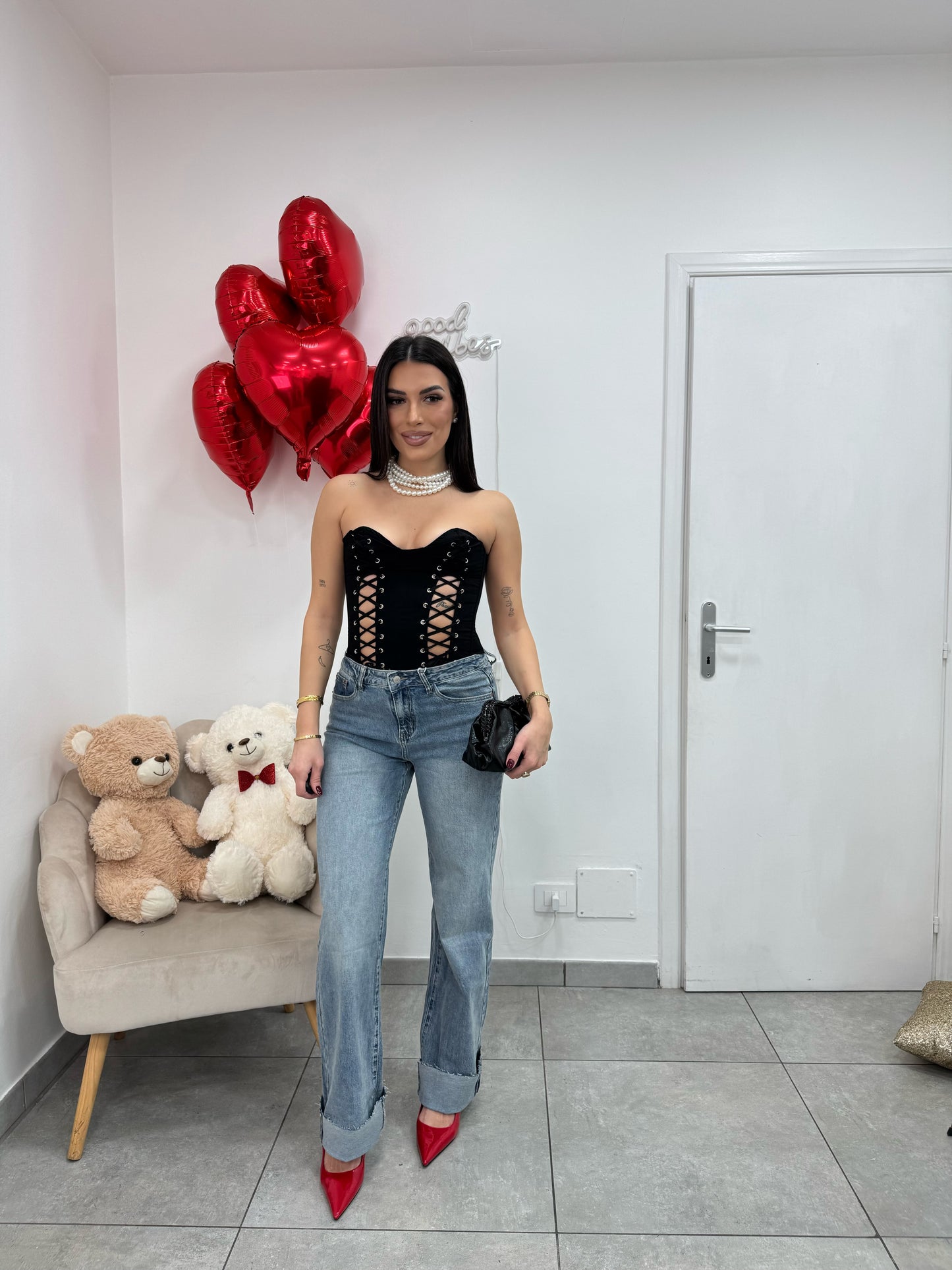 Corsetto Strings Nero