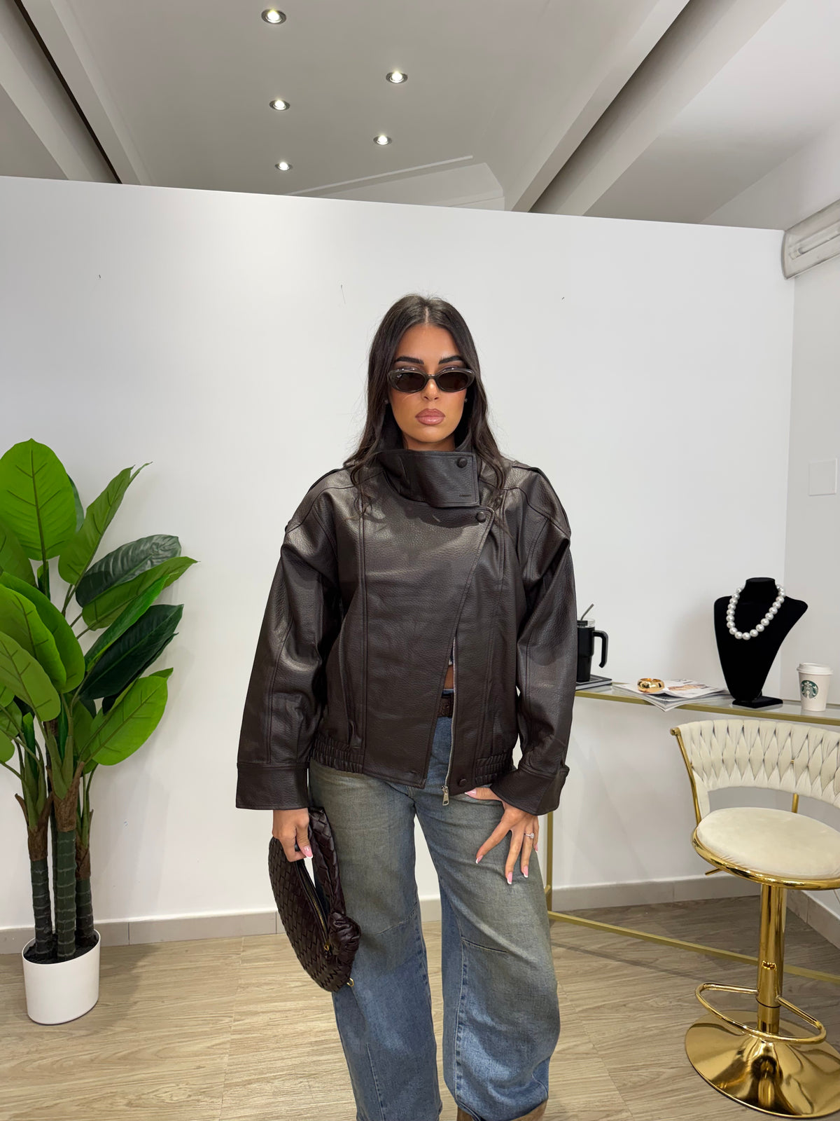 Bomber Moto Marrone
