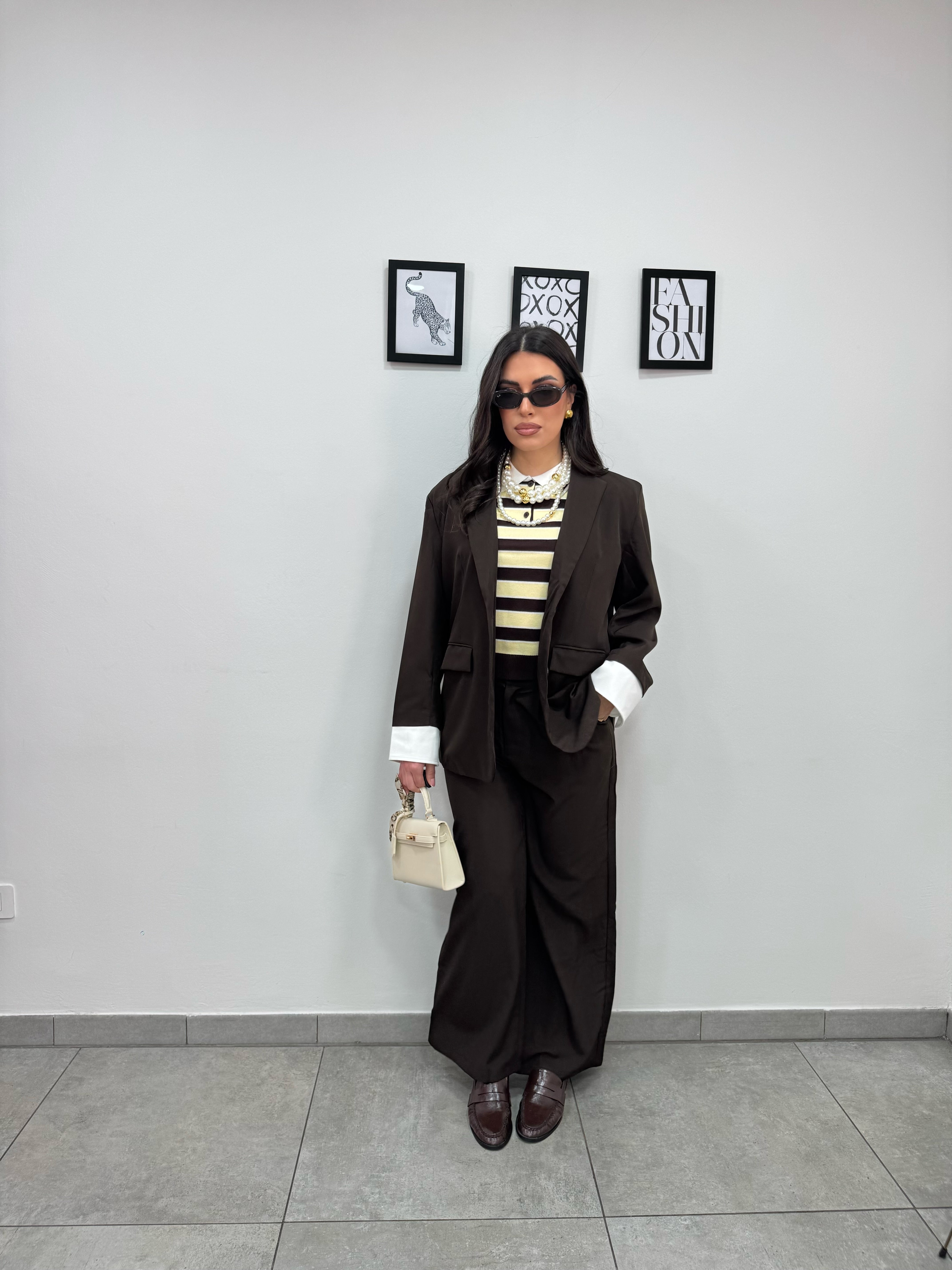 Tailleur Office Marrone