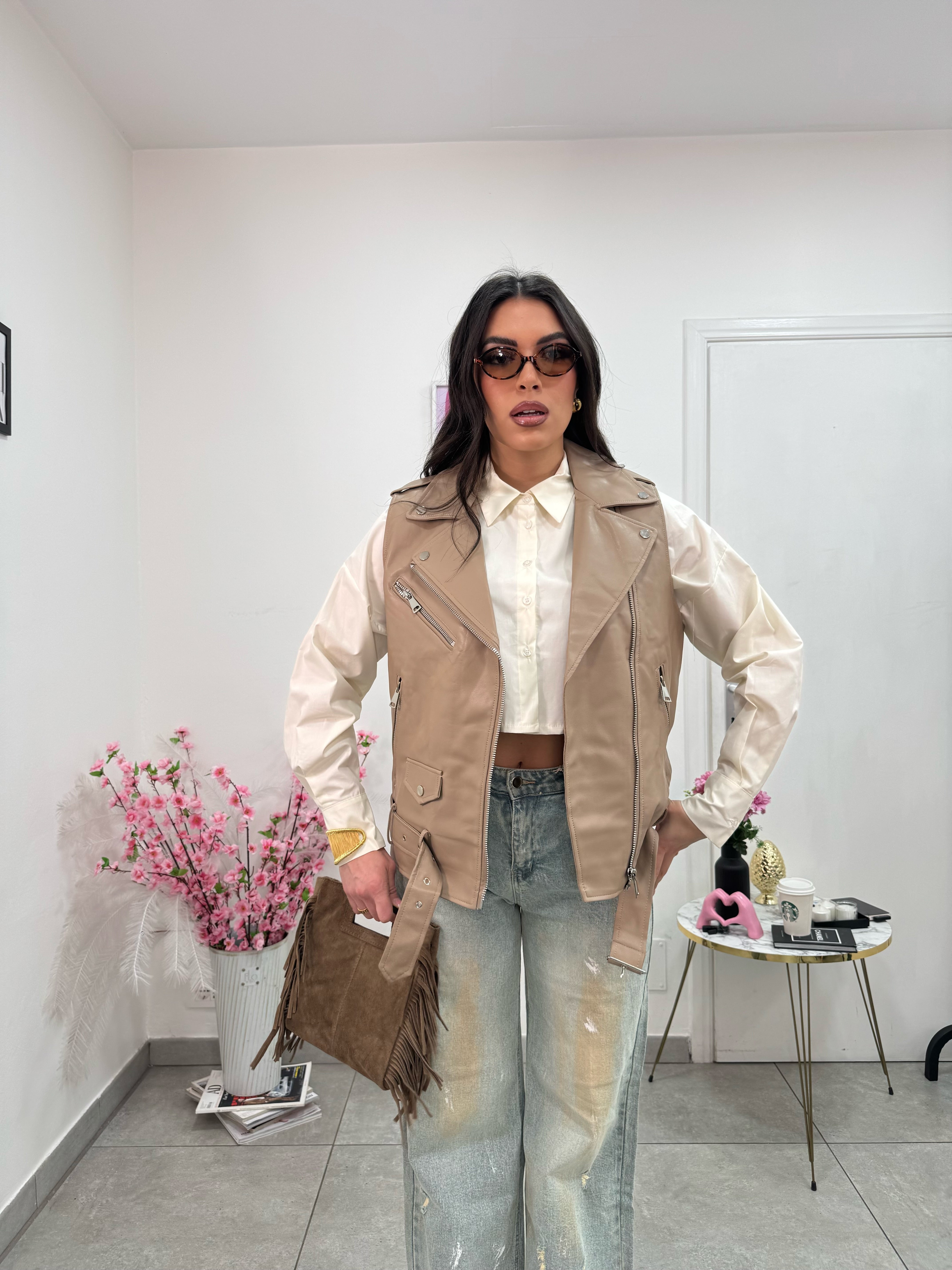 Gilet Ecopelle Fango