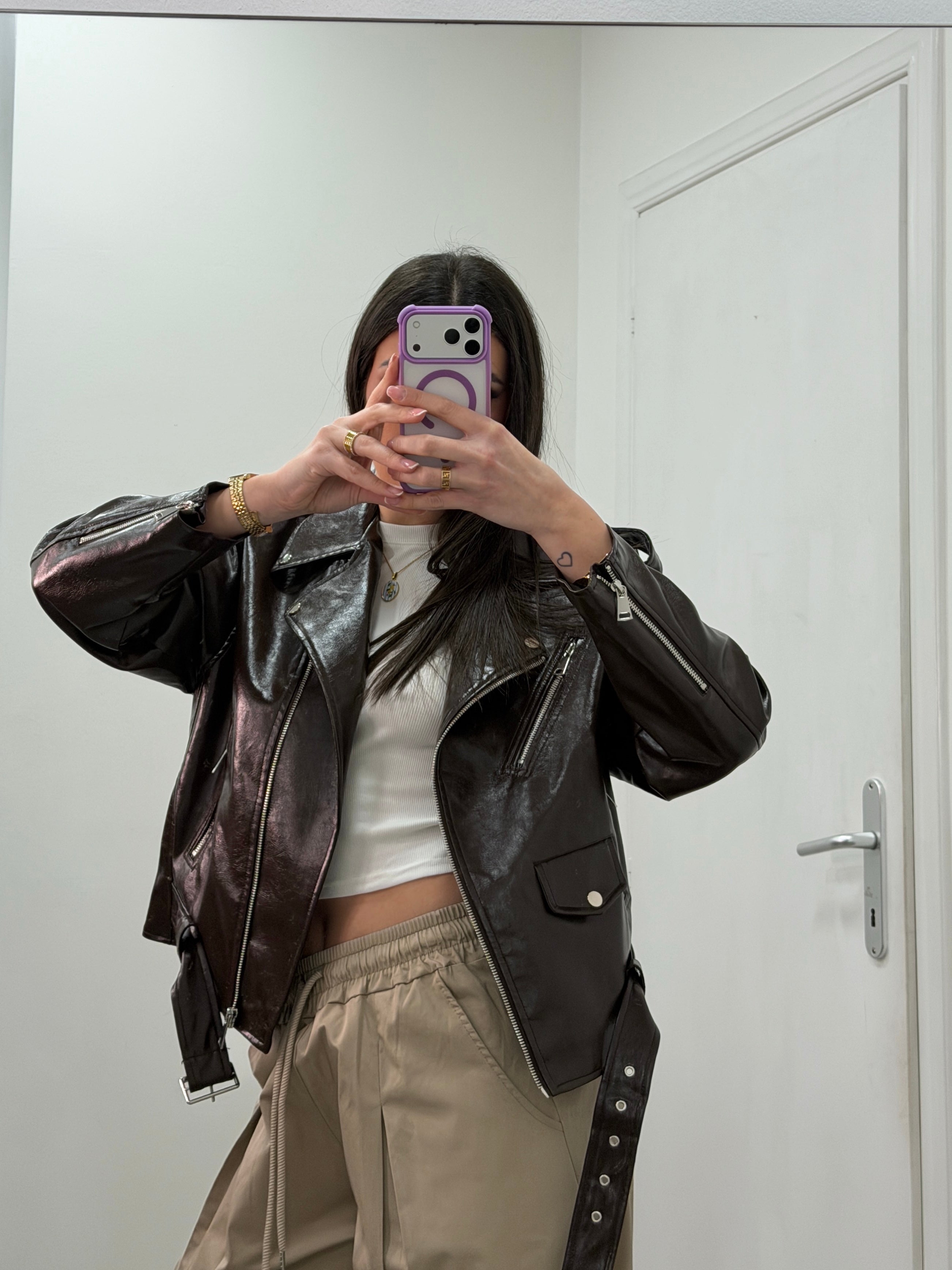 Giacca Ecopelle Superior Marrone