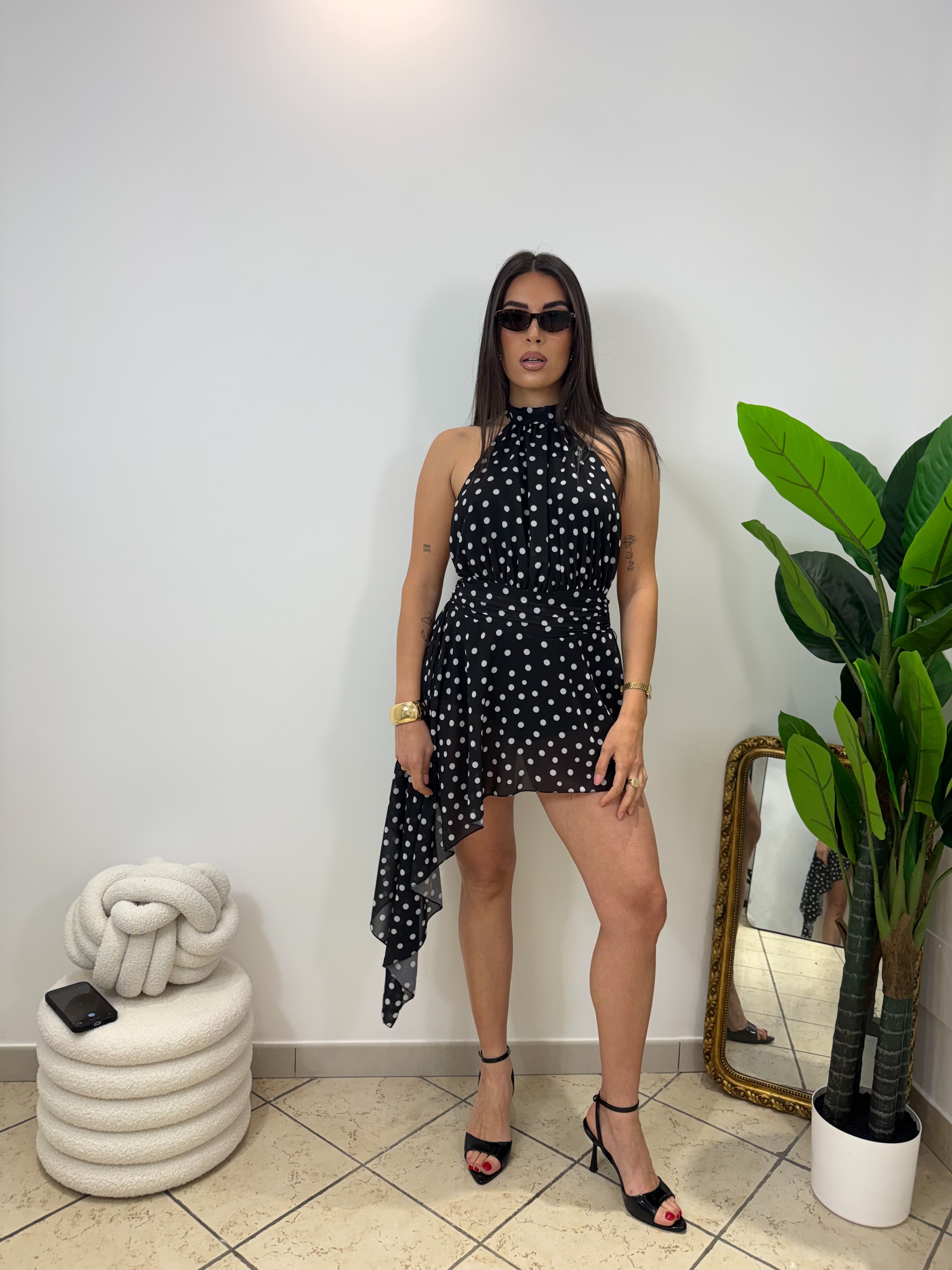 Abito Dots Nero