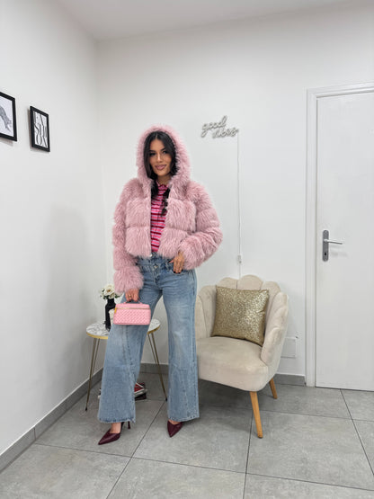 Ecopelliccia Crop Pink