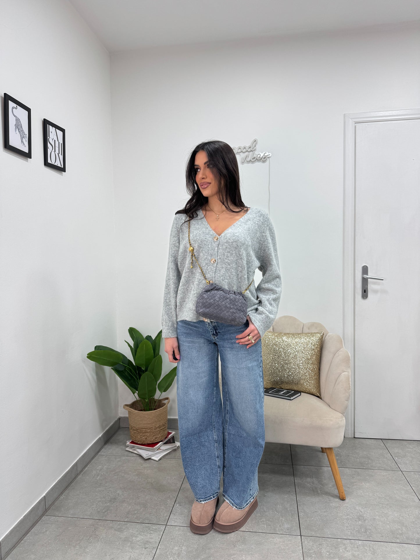 Cardigan Sweetheart Grigio