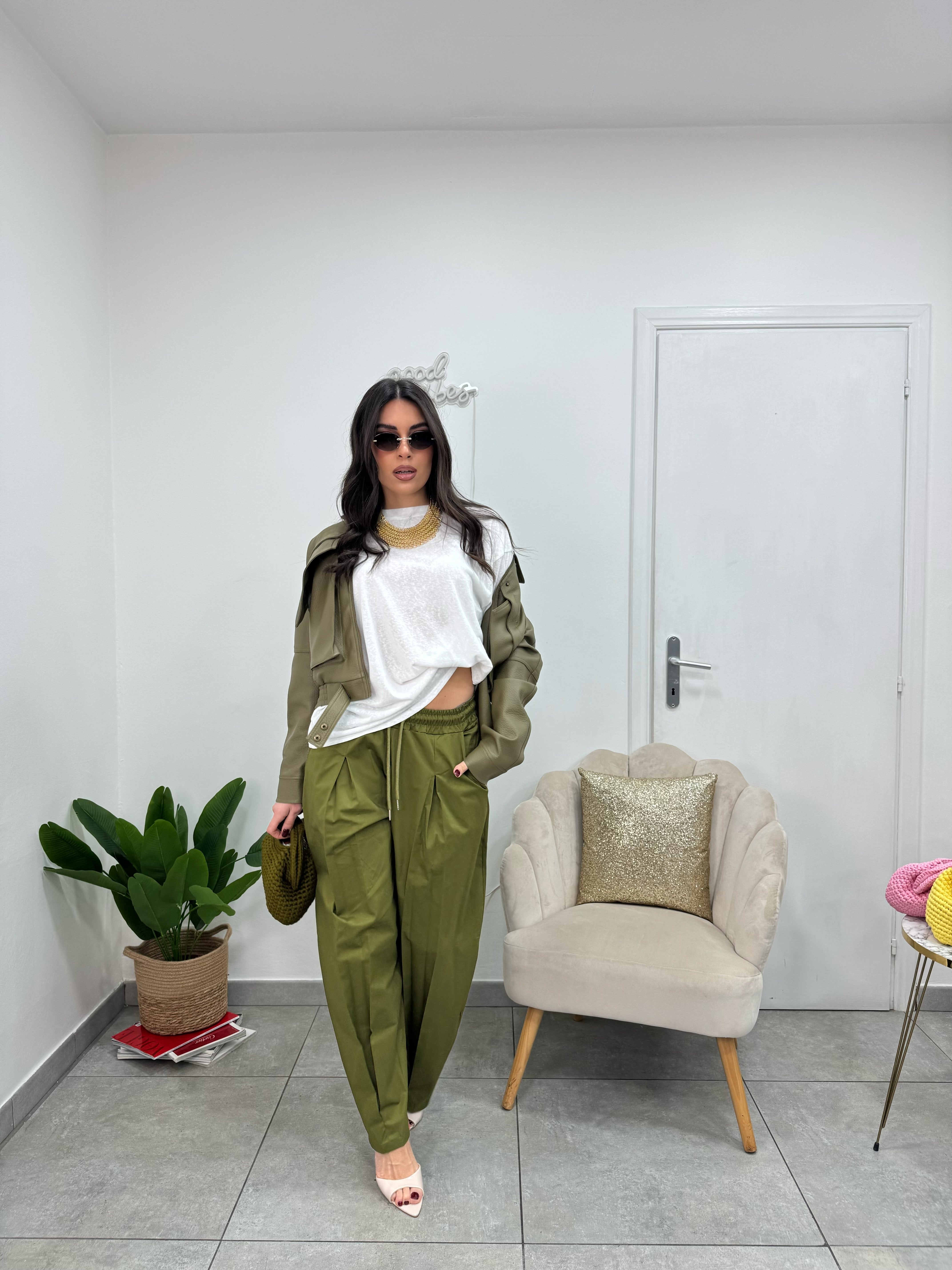 Pantalone Comfy Verde