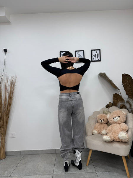 Maglia Crop Kendall Nera