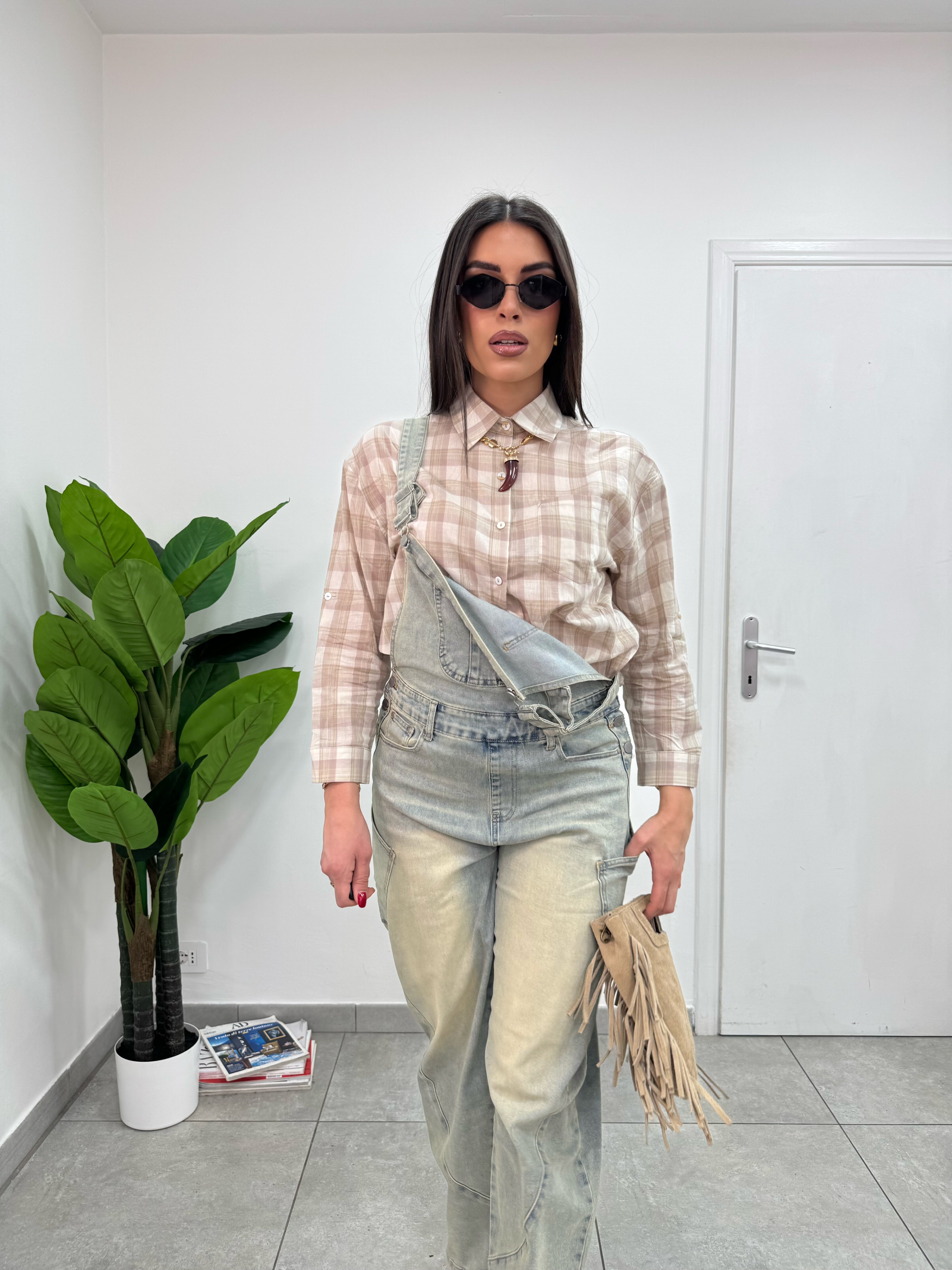 Camicia Jane Beige/Verde