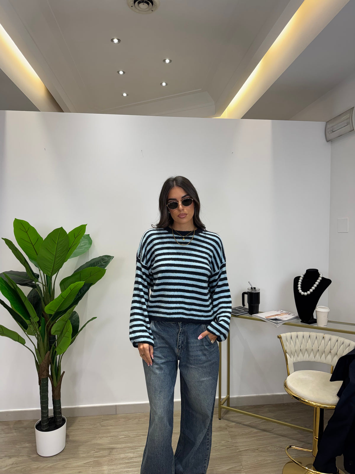Pull Righe Blu/Azzurro