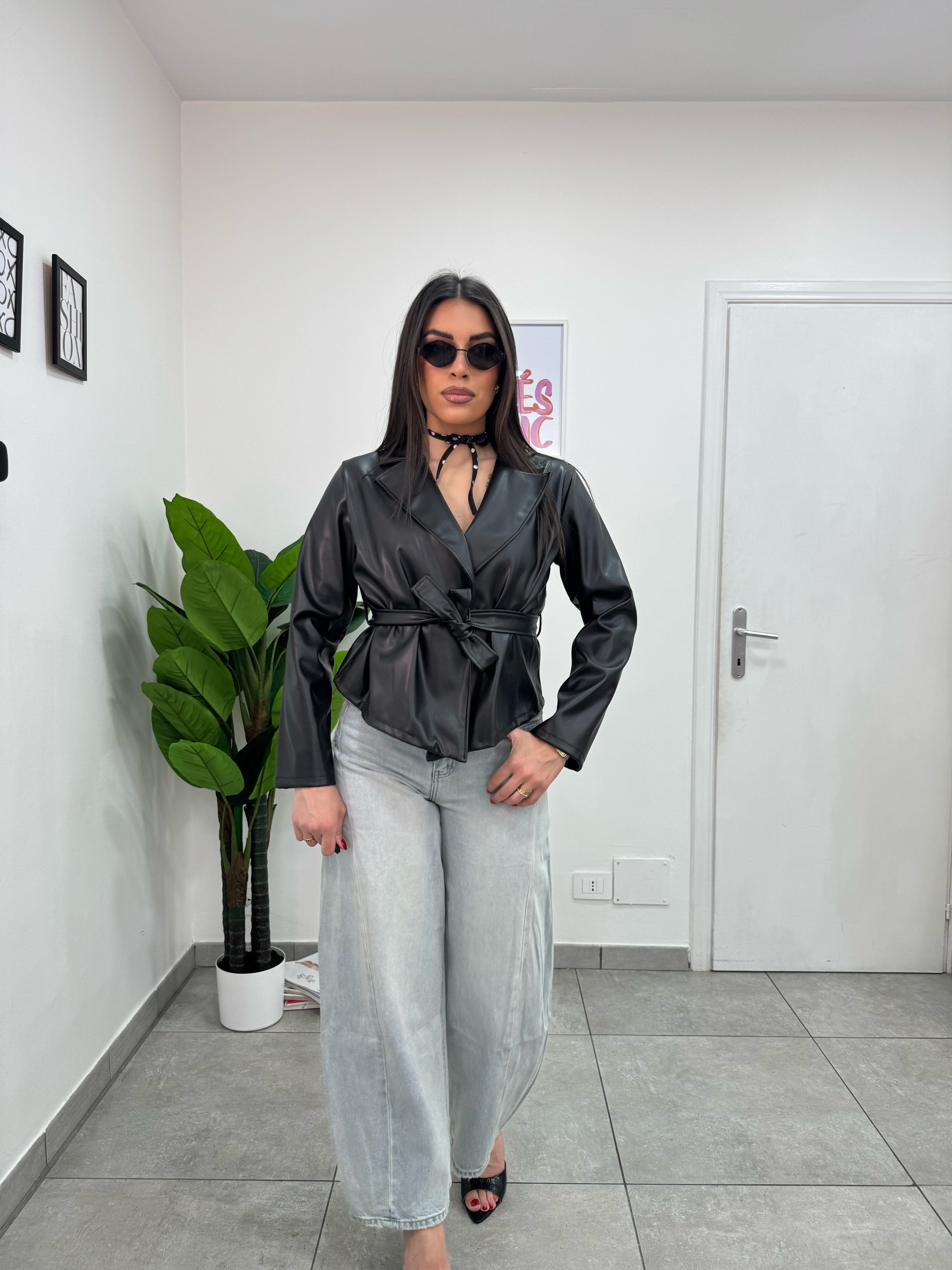 Blazer Ecopelle Nero