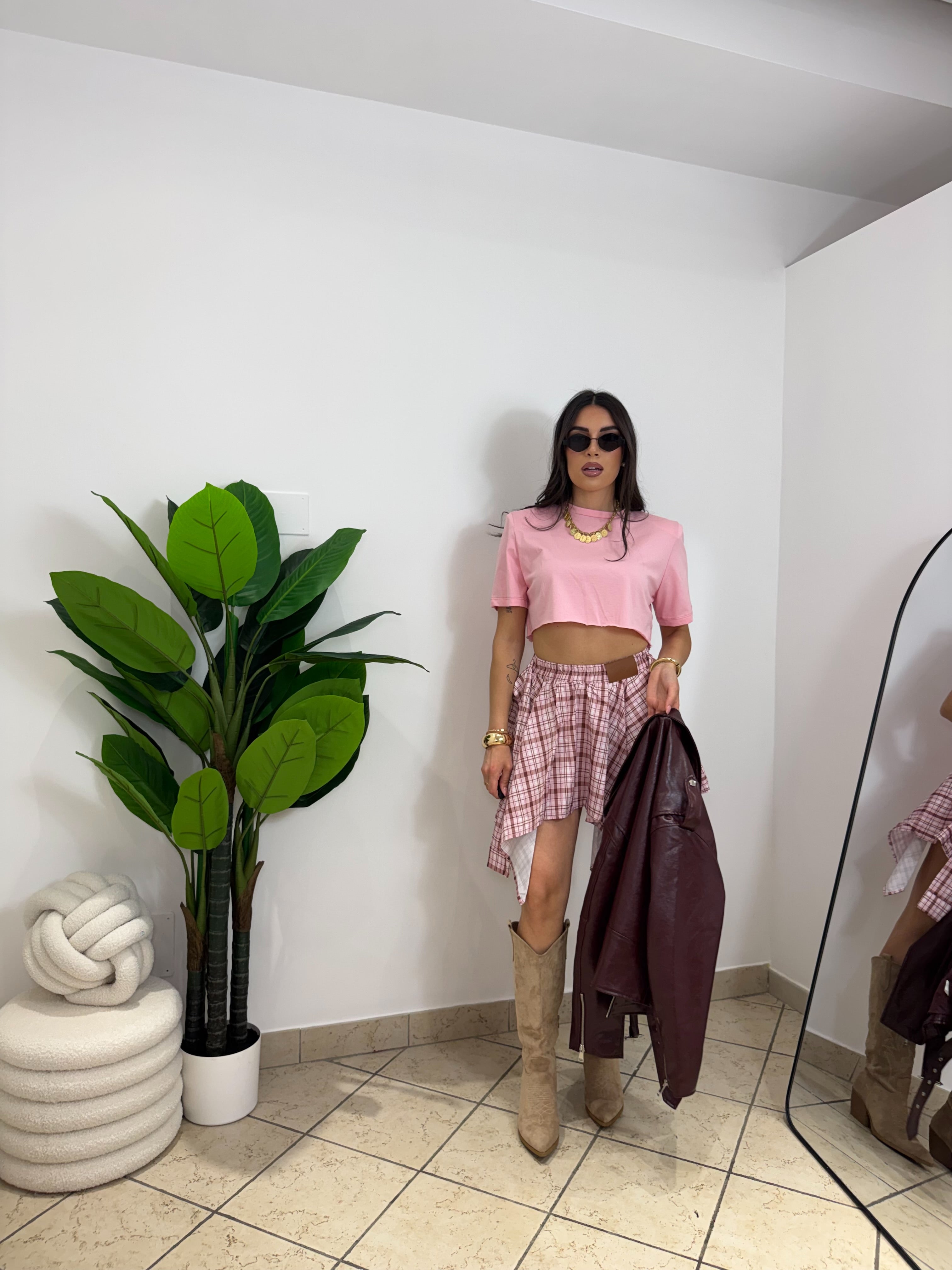 T-shirt Crop Rosa