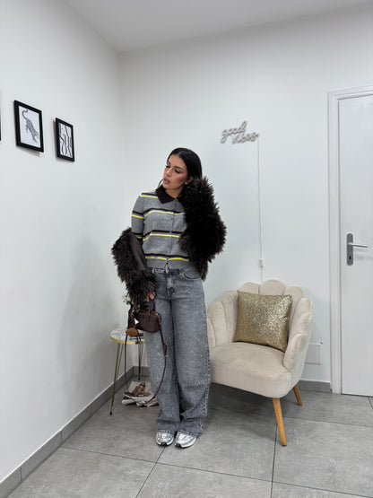 Cardigan Polo Grigio