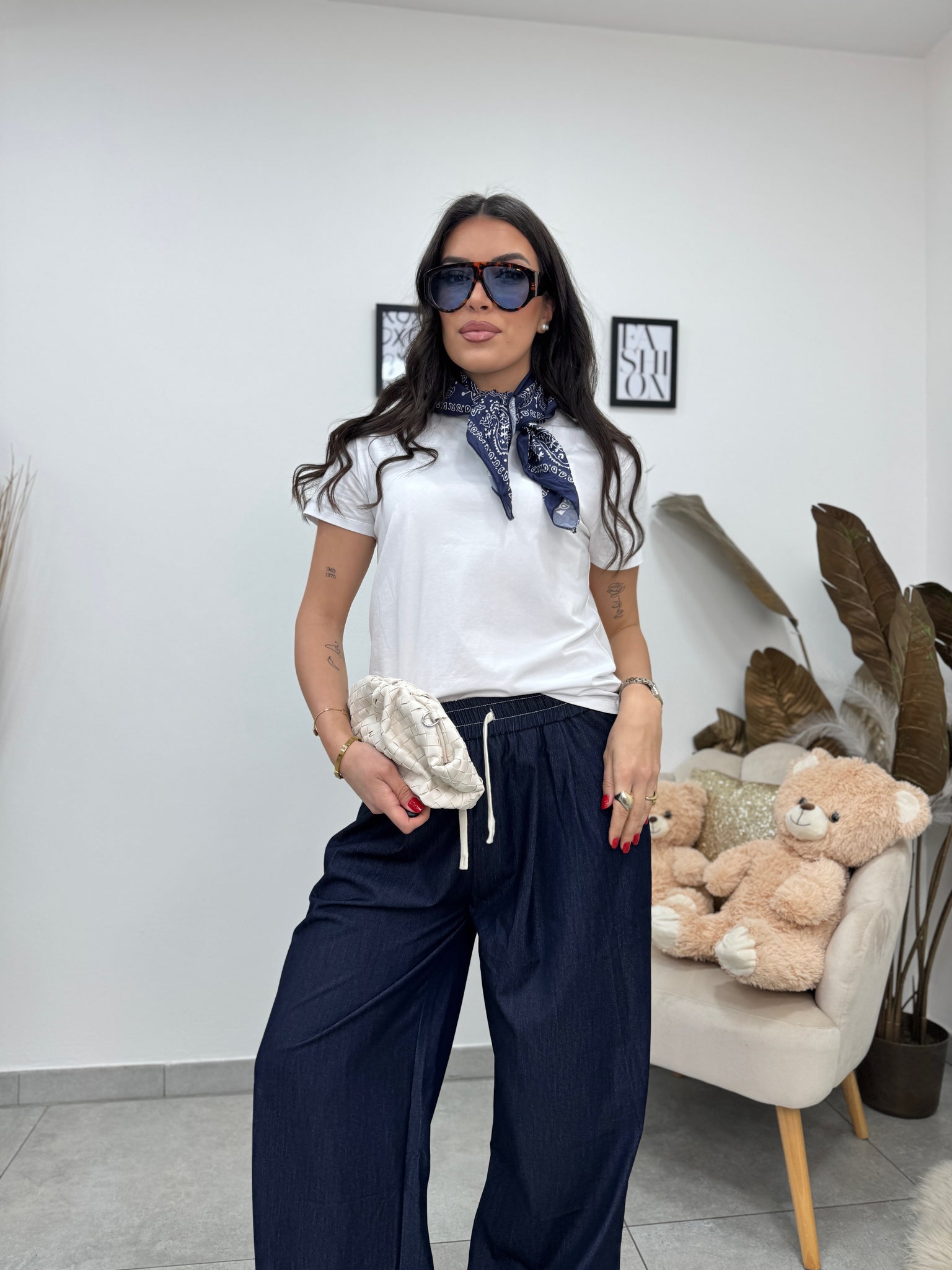 T-shirt Foulard Blu
