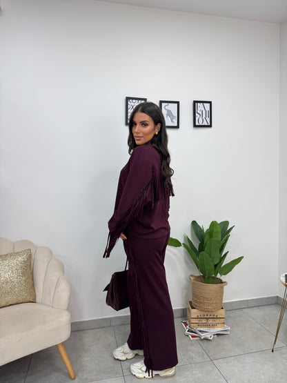 Pantalone Tuta Frange Burgundy