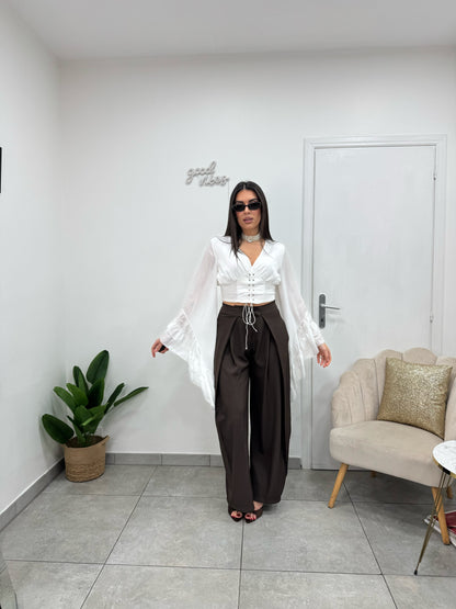 Camicia Crop Yasmine Bianca