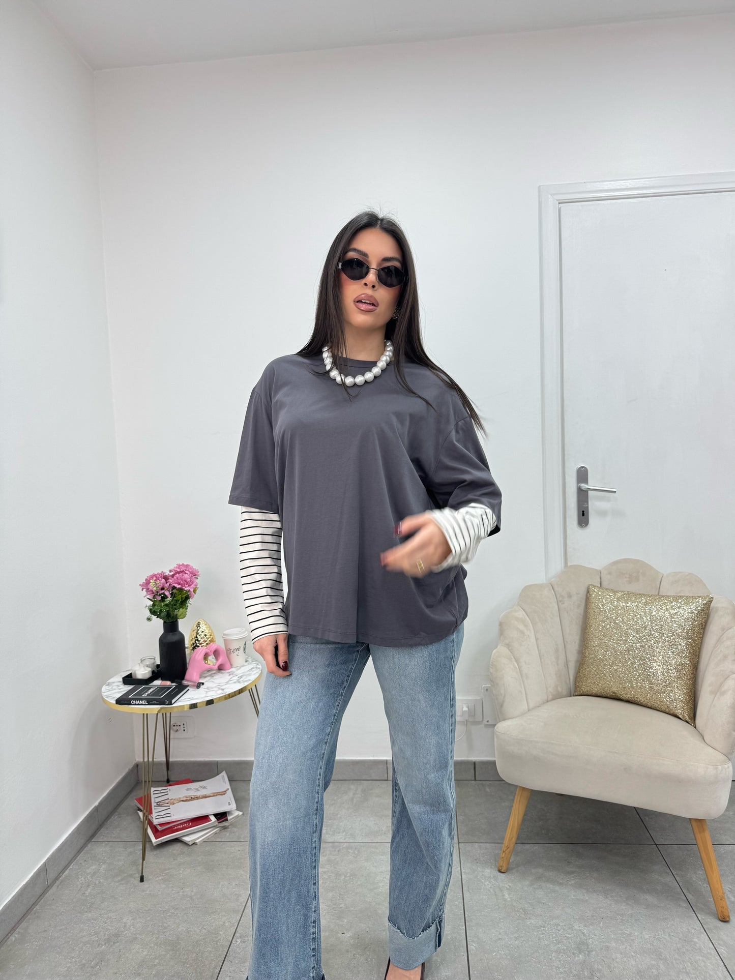 Double Longsleeve Grigia