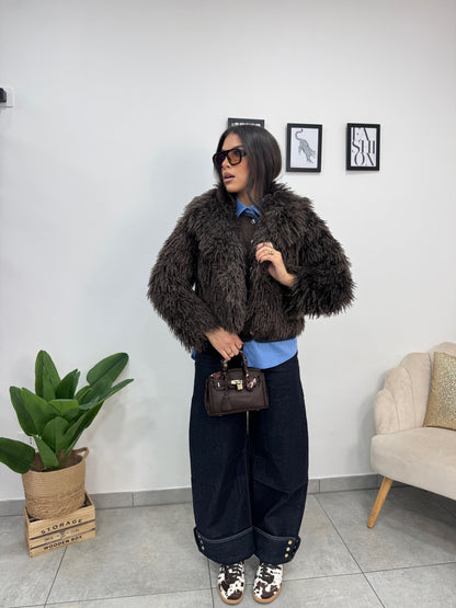 Ecopelliccia Crazy Marrone