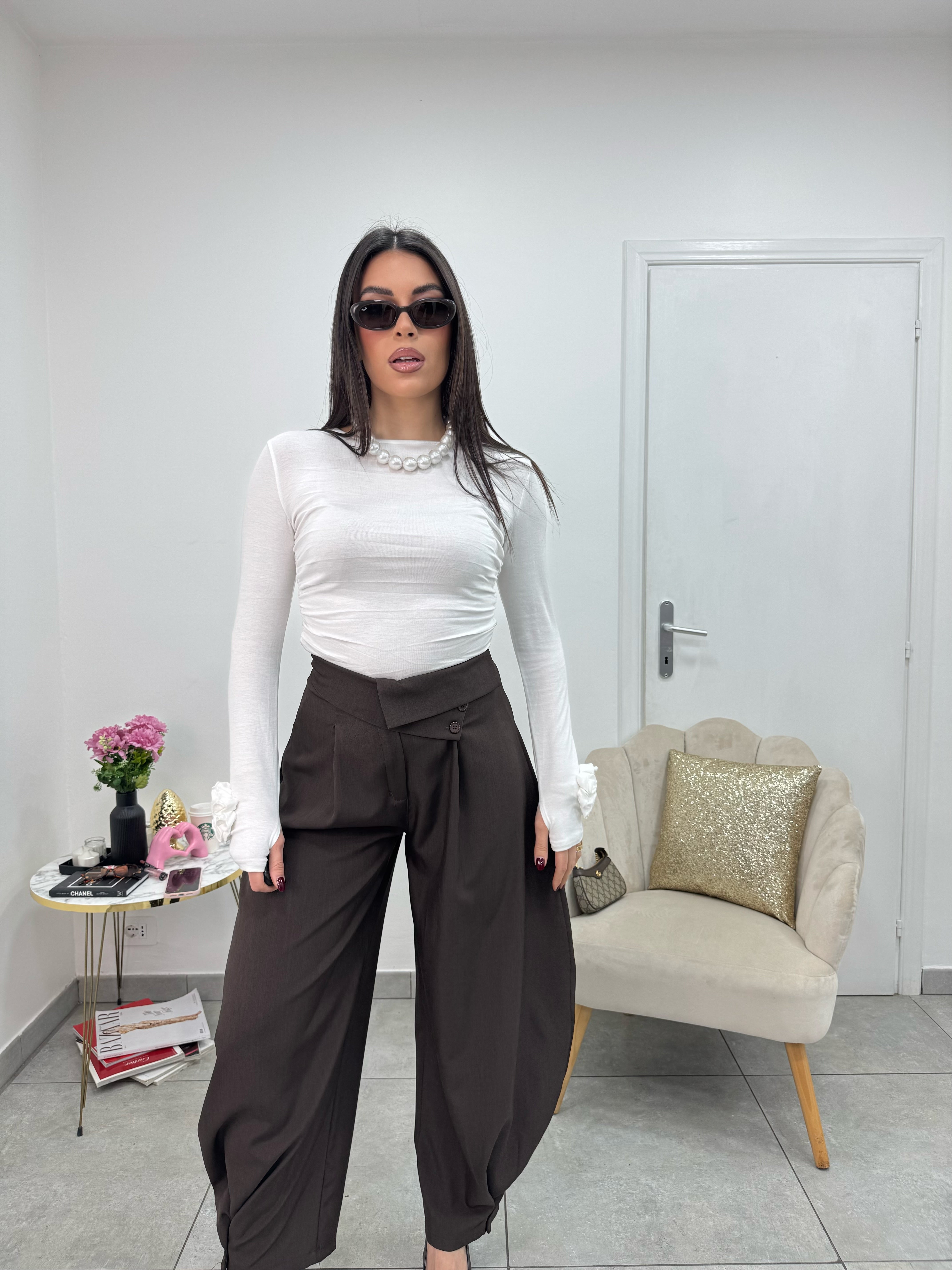 Pantalone Yasmine Marrone