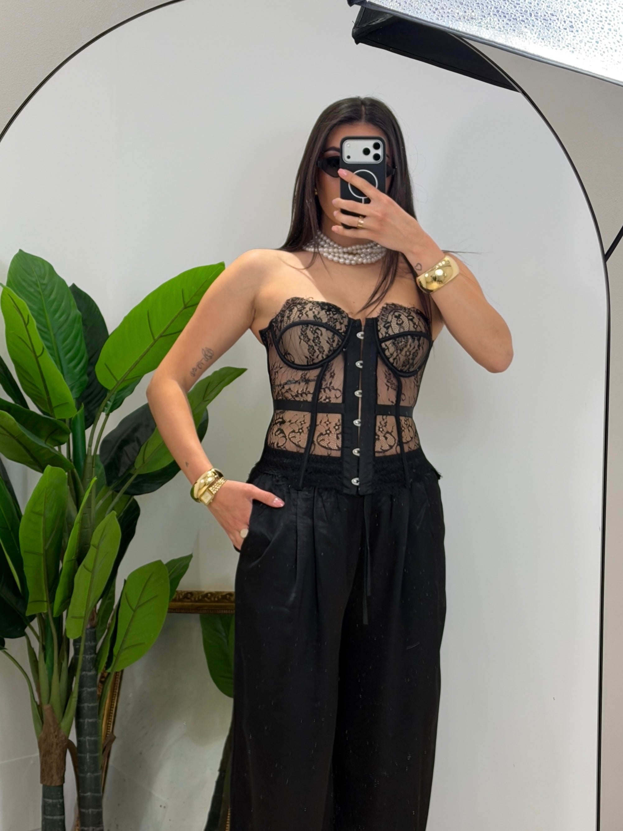 Corsetto Chantilly Nero