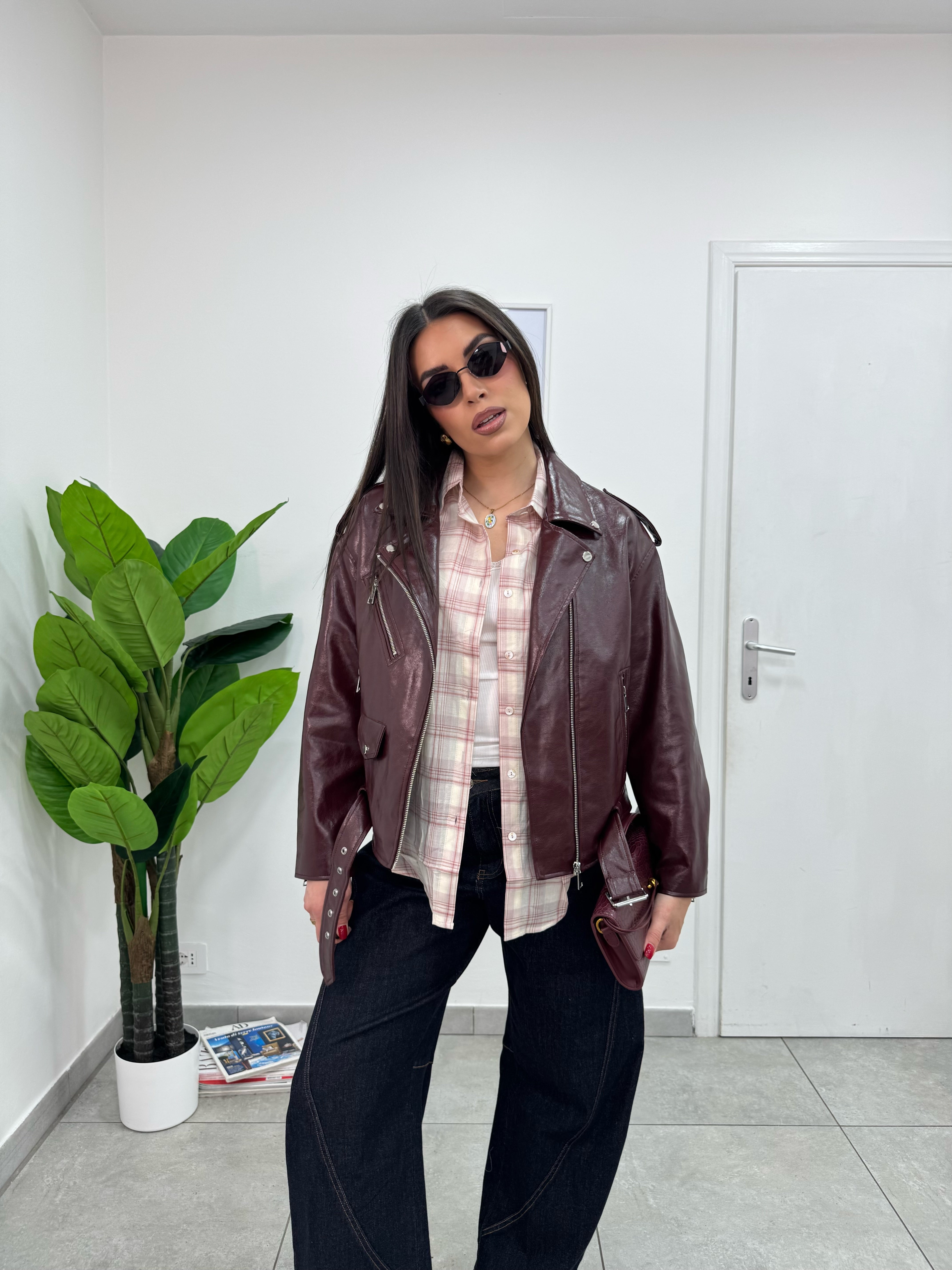 Giacca Ecopelle Superior Burgundy