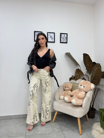 Pantalone Wideleg Animalier