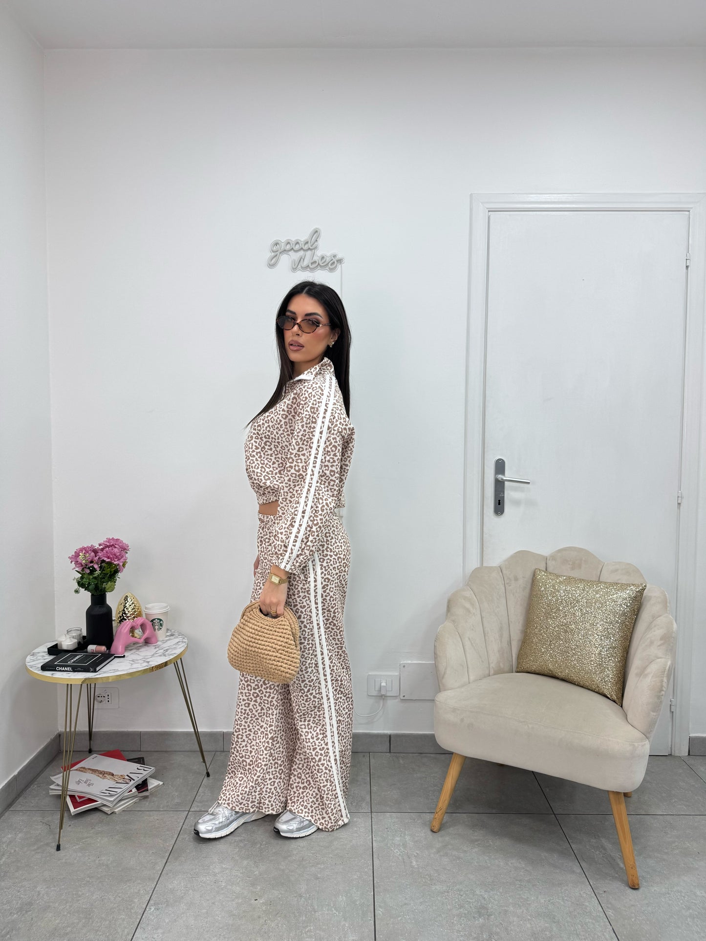 Cord Tuta Leopard White