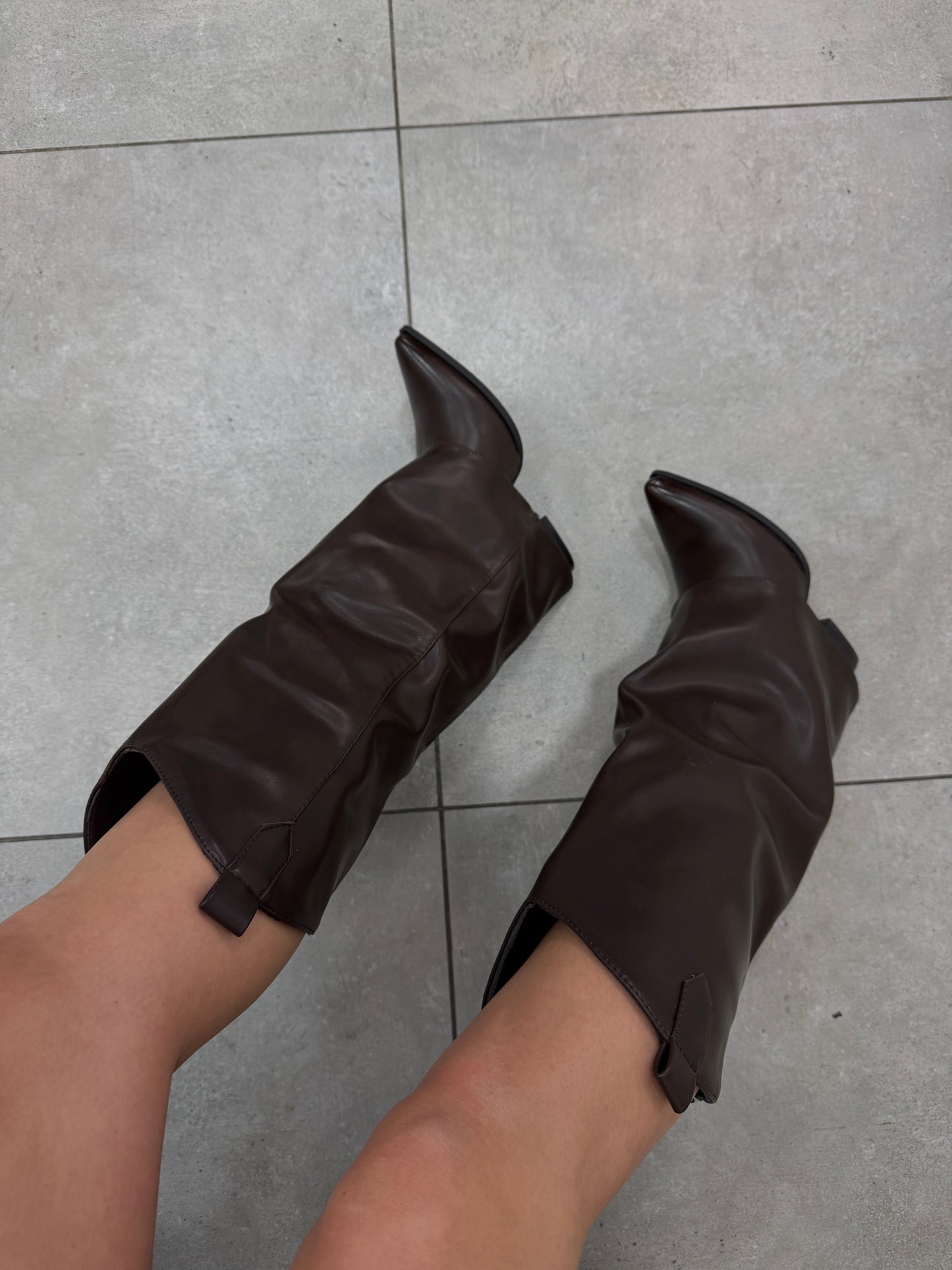 Stivali Risvolto Marroni