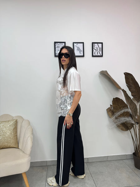 Pantaloni Bande Nero