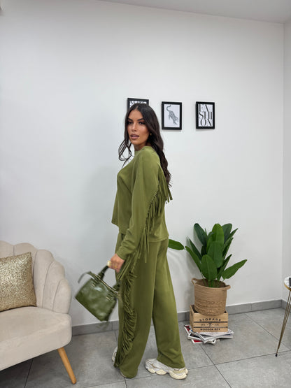 Pantalone Tuta Frange Verde