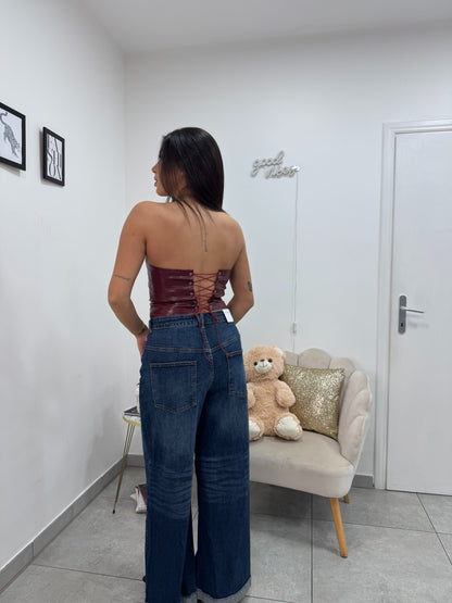 Corsetto Croc Bordeaux