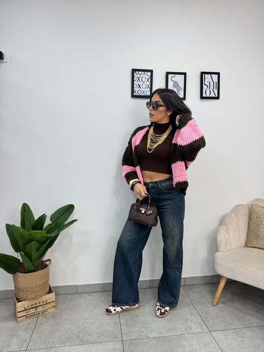 Cardigan Fluffy Rosa