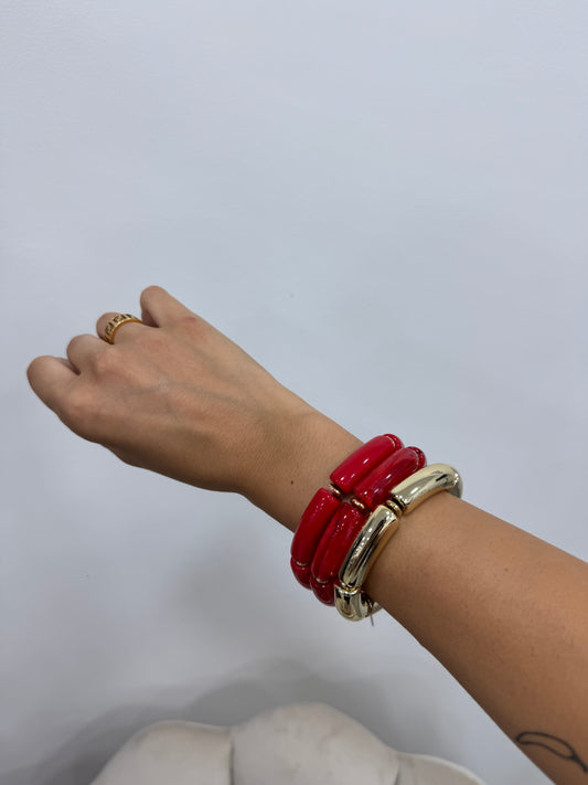 Tris Bracciali Oro Rosso