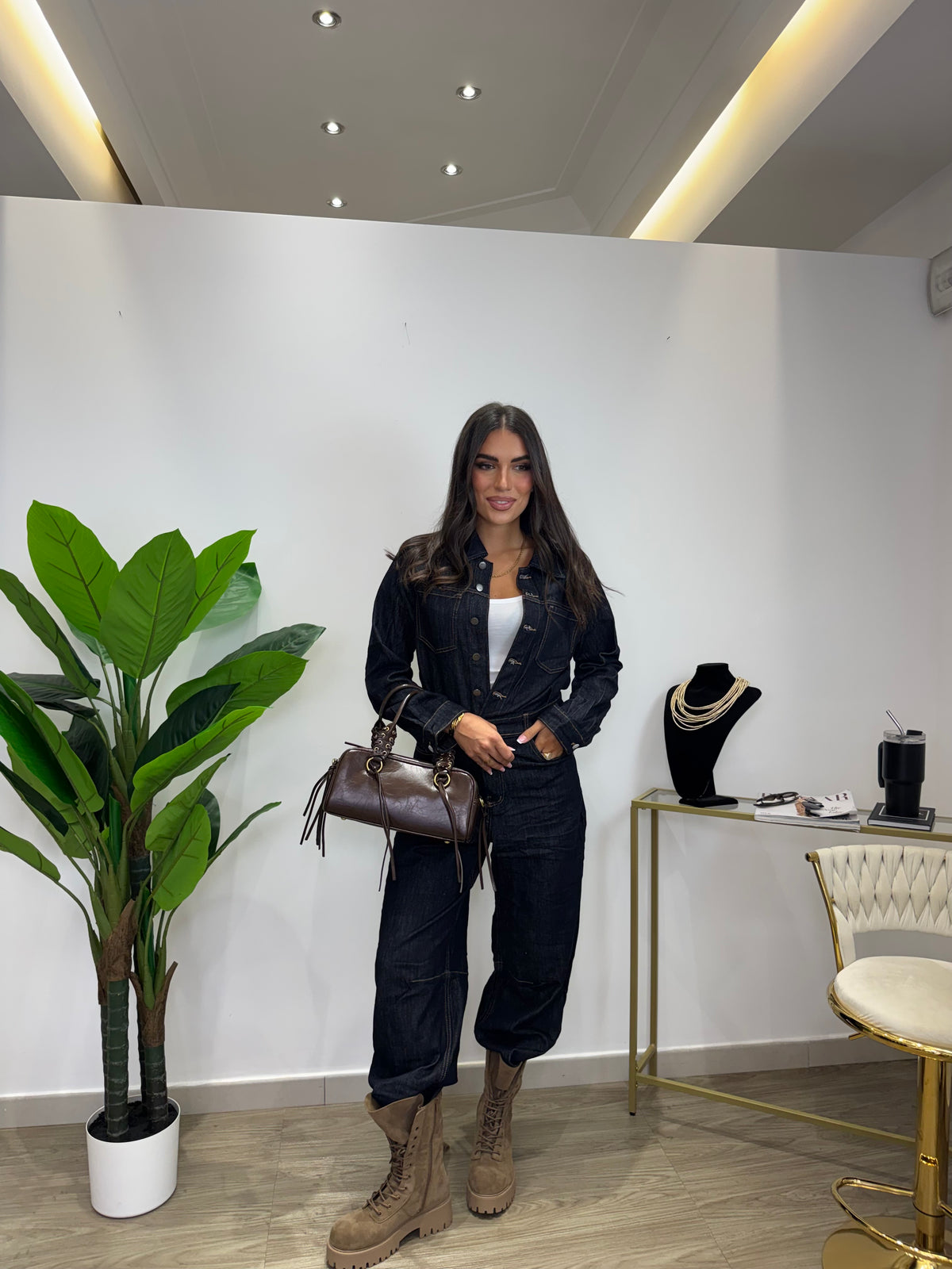 Jumpsuit Denim Blu